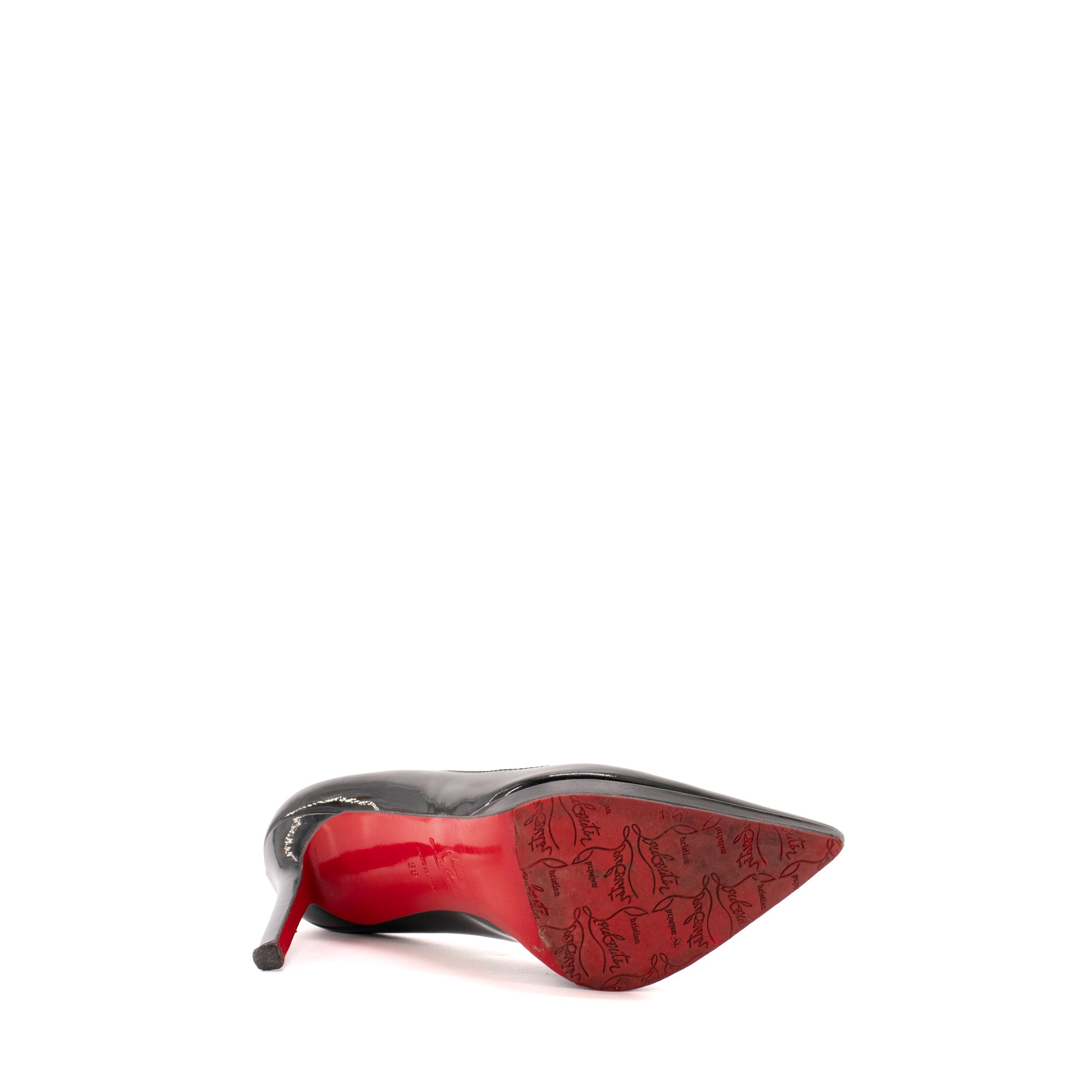 LOUBOUTIN - Escarpins Pigalle Louboutin en cuir verni noir (T38)