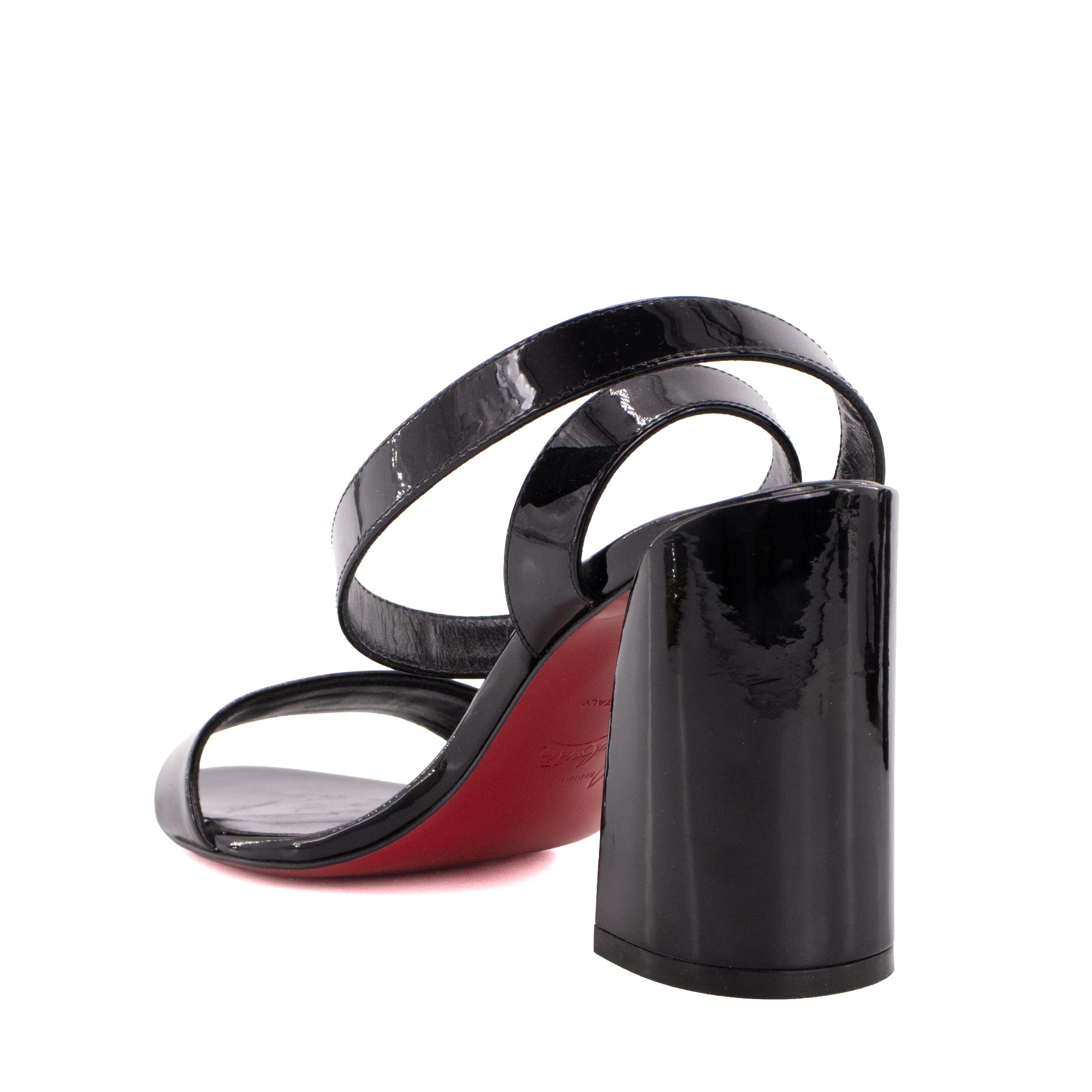 LOUBOUTIN - Sandales à talon Miss Sabina Louboutin en cuir verni noir (T36)