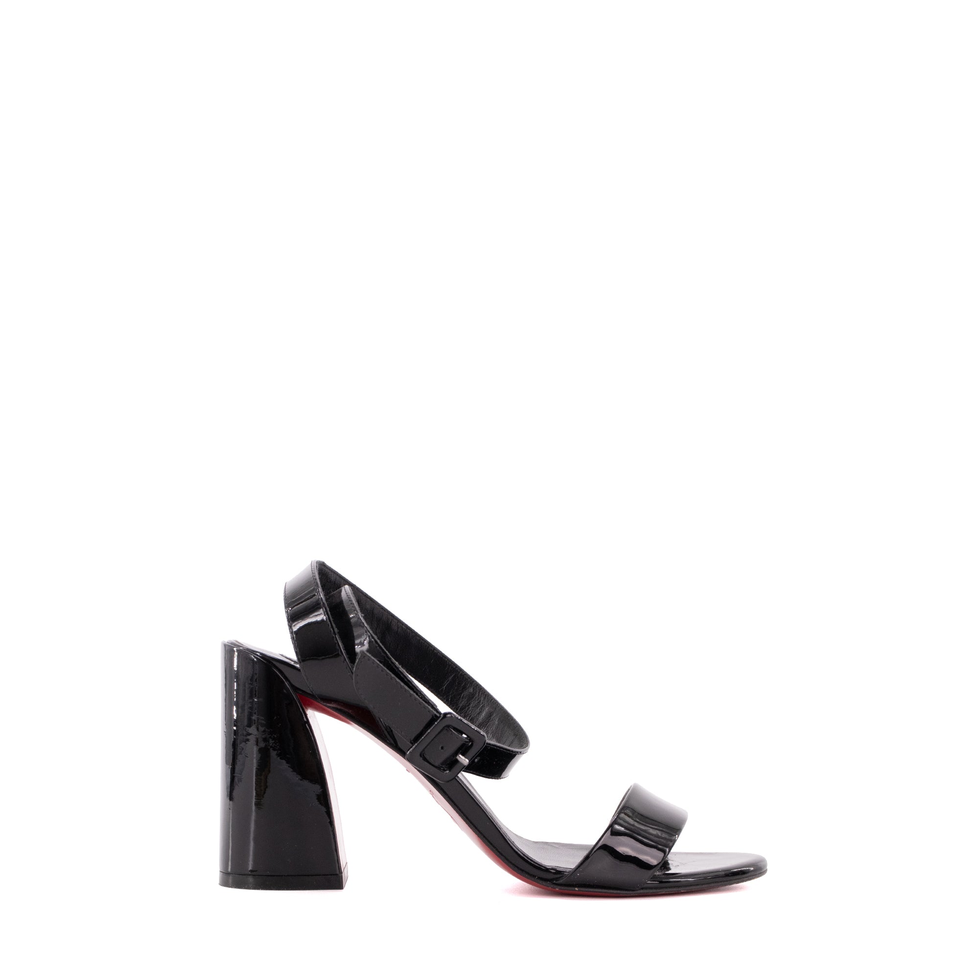 LOUBOUTIN - Sandales à talon Miss Sabina Louboutin en cuir verni noir (T36)