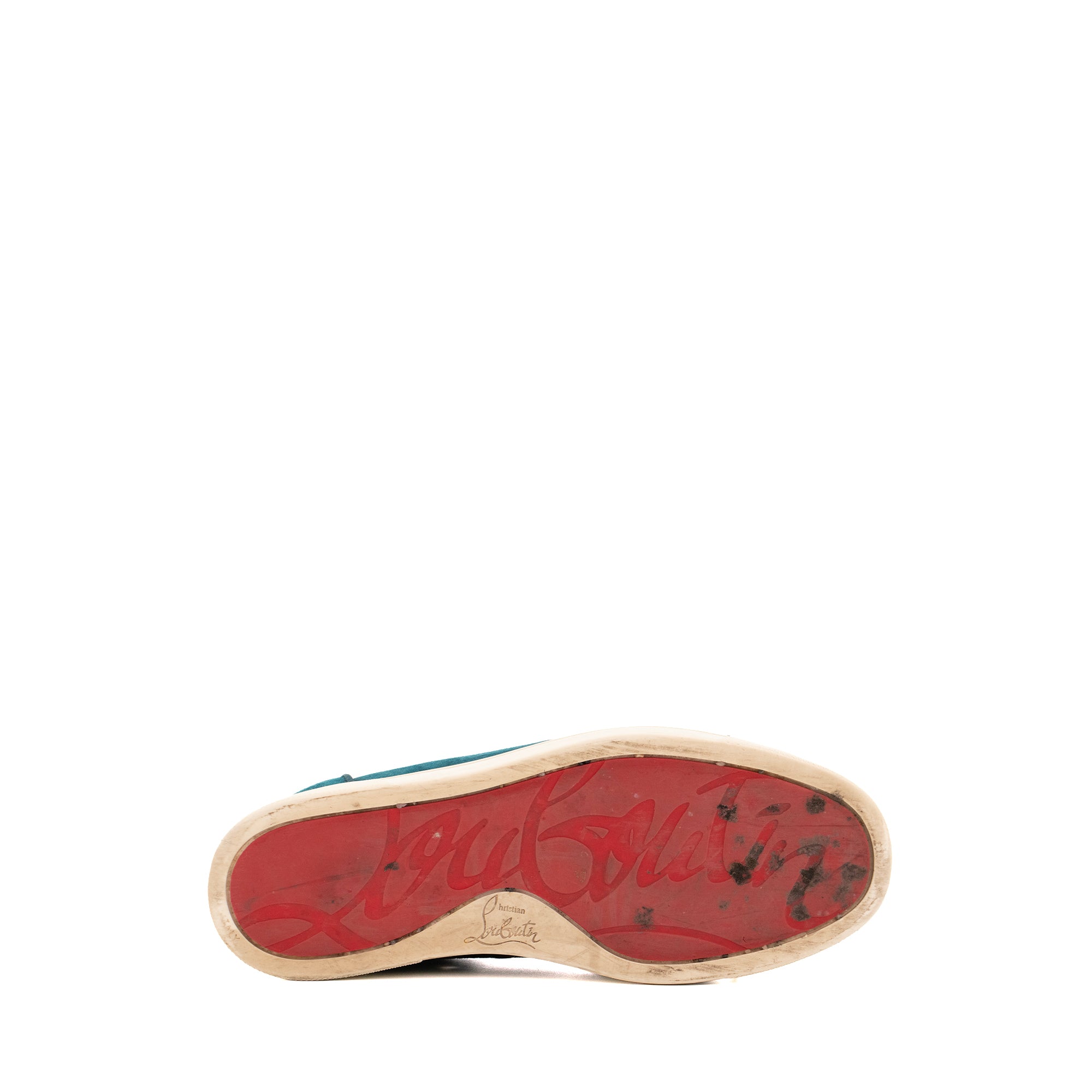 LOUBOUTIN - Louis Junior Spikes Louboutin sneakers in duck blue suede (T36)