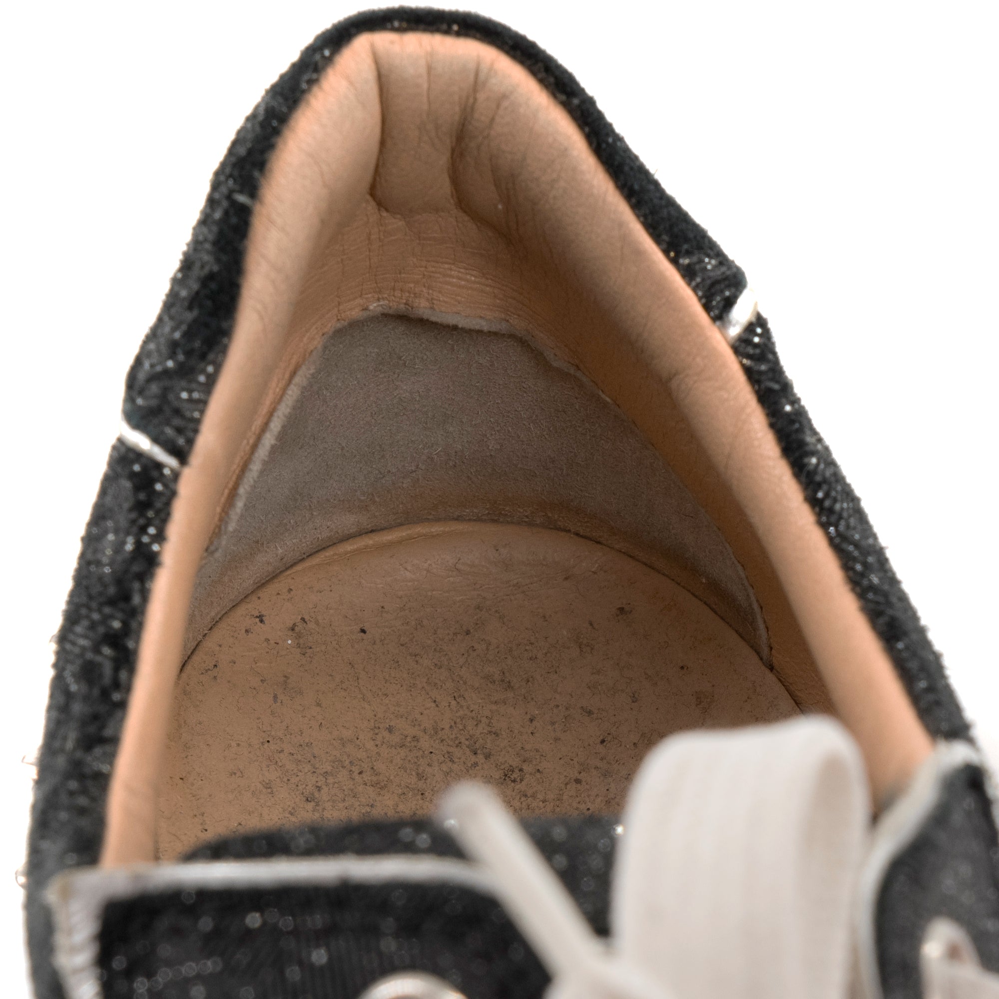 LOUBOUTIN - Sneakers Vieira 2 Flat Louboutin toile noire pailletée (T36)