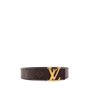 LOUIS VUITTON - Ceinture LV Iconic réversible Louis Vuitton en toile enduite monogrammée et cuir noir (T80)