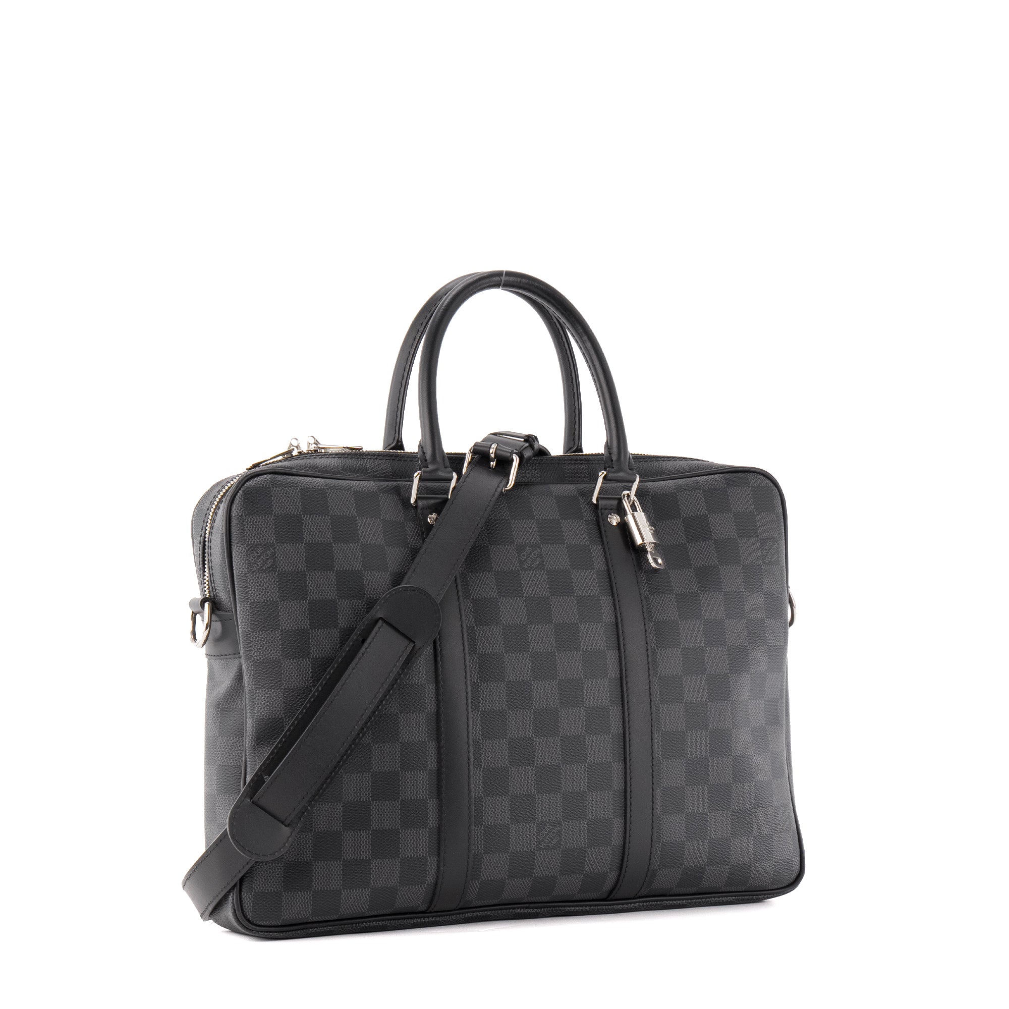 LOUIS VUITTON - Porte-documents Voyage PM Louis Vuitton en toile enduite damier graphite