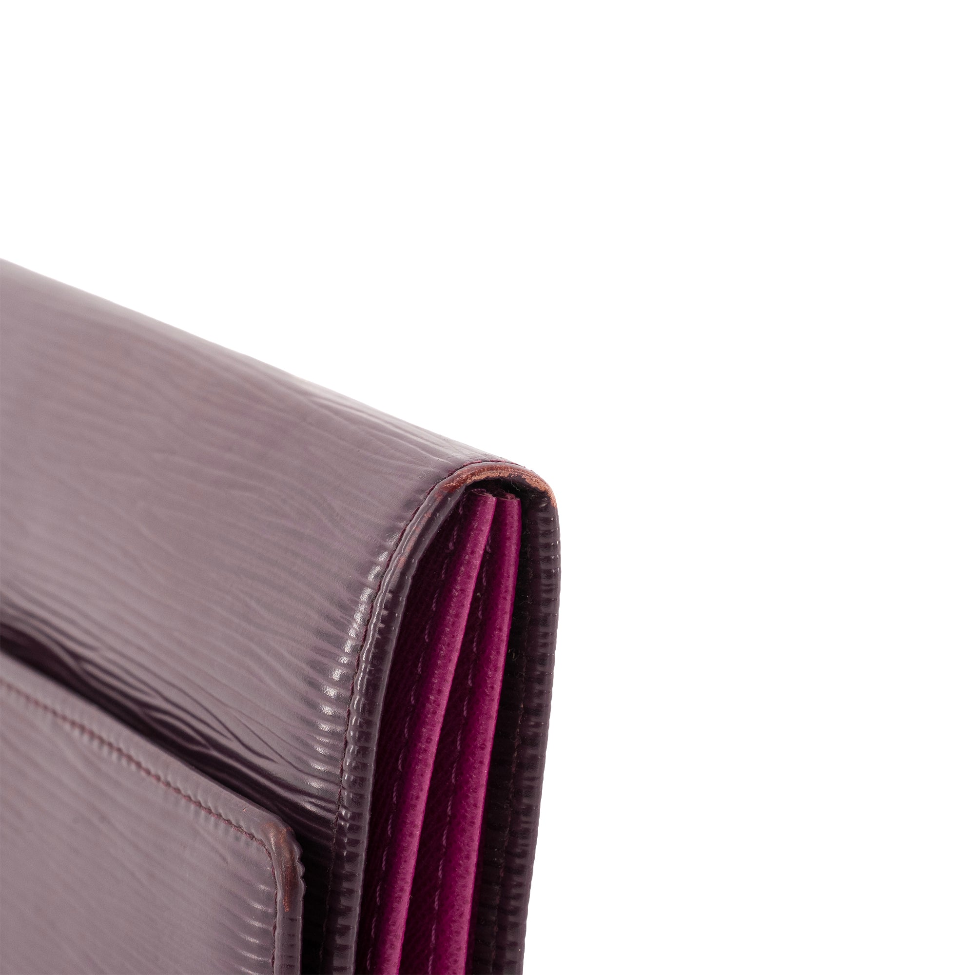 LOUIS VUITTON - Portefeuille Sarah Louis Vuitton en cuir épi prune