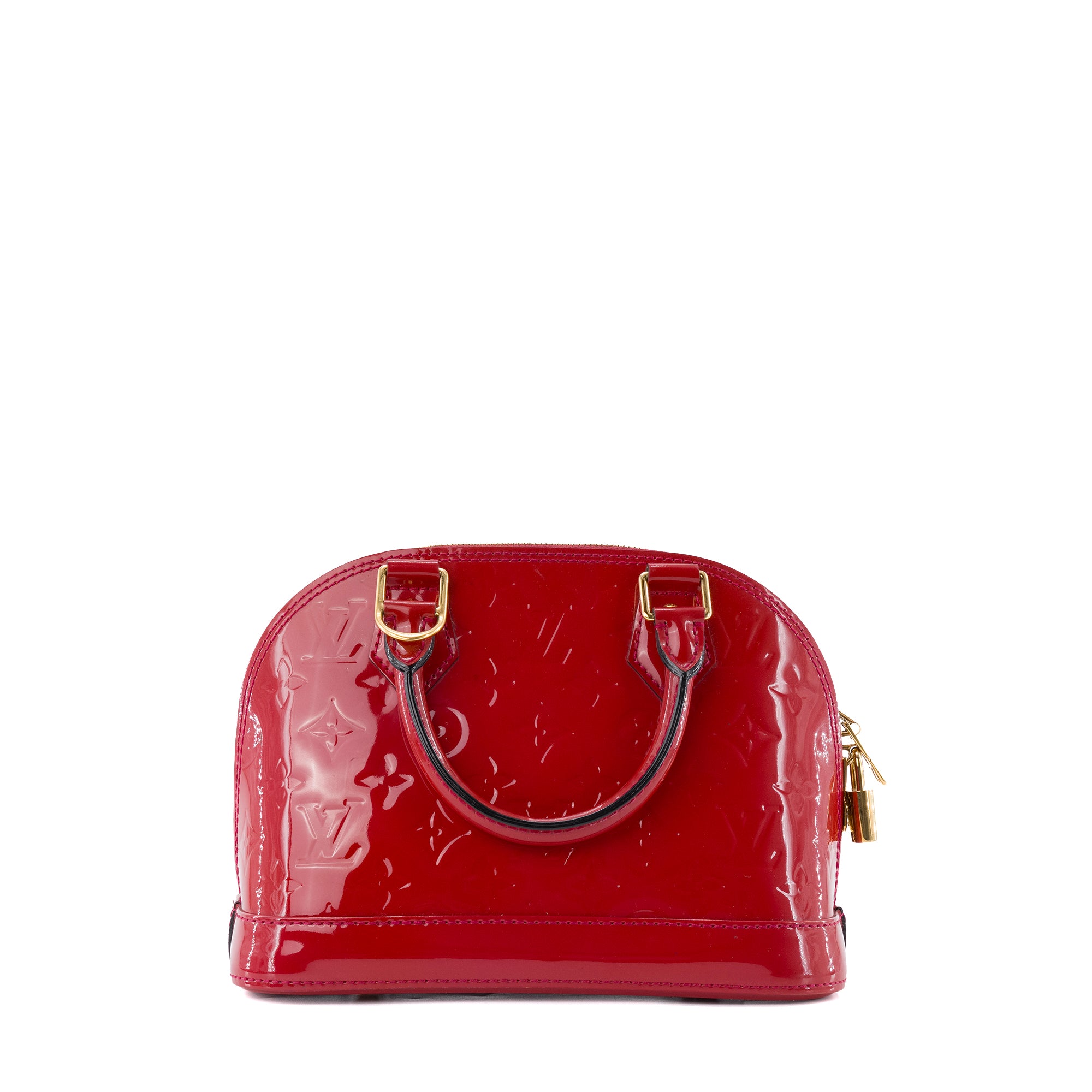 LOUIS VUITTON - Sac à bandoulière Alma BB Louis Vuitton en cuir verni framboise