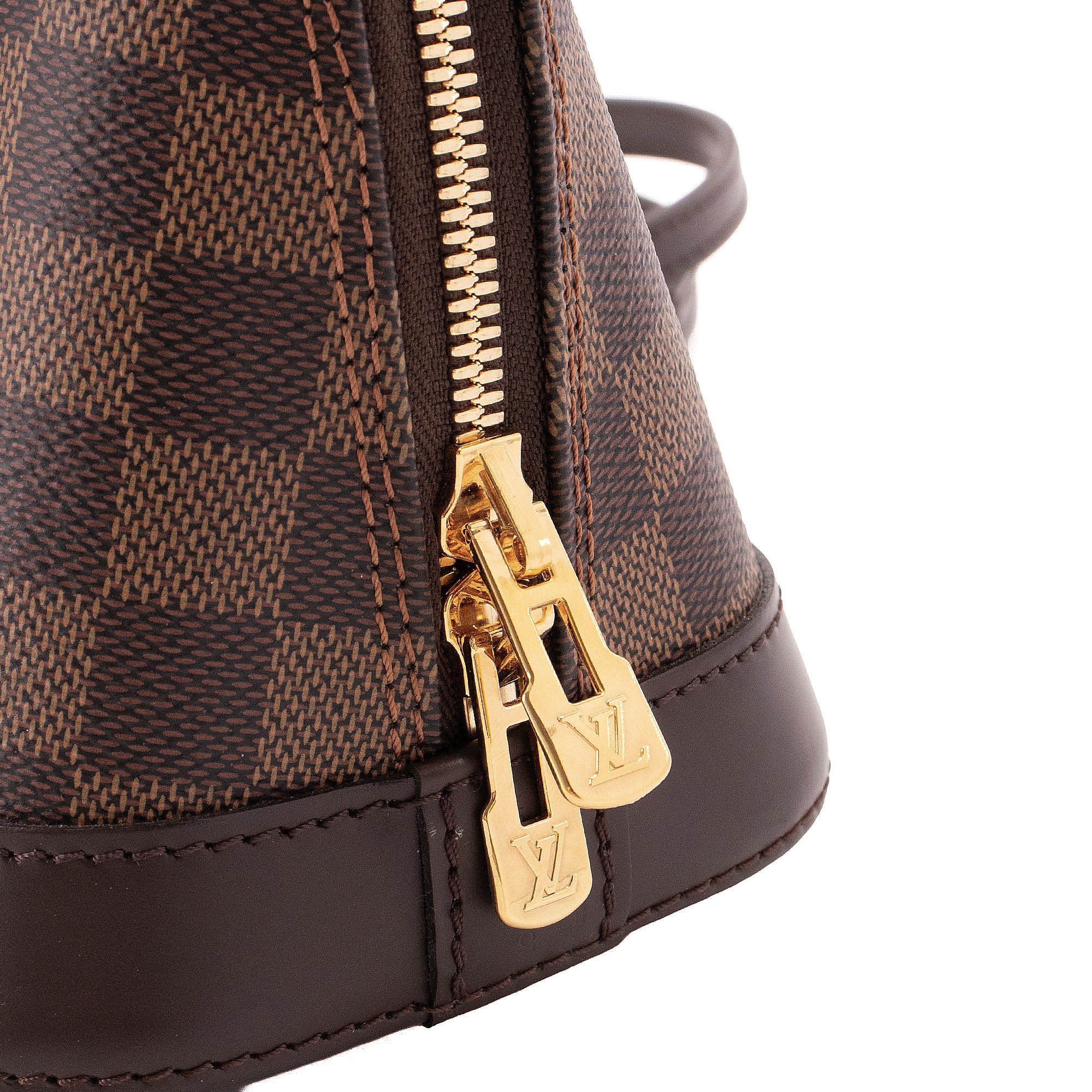 LOUIS VUITTON - Sac à bandoulière Alma BB Louis Vuitton en toile damier ébène