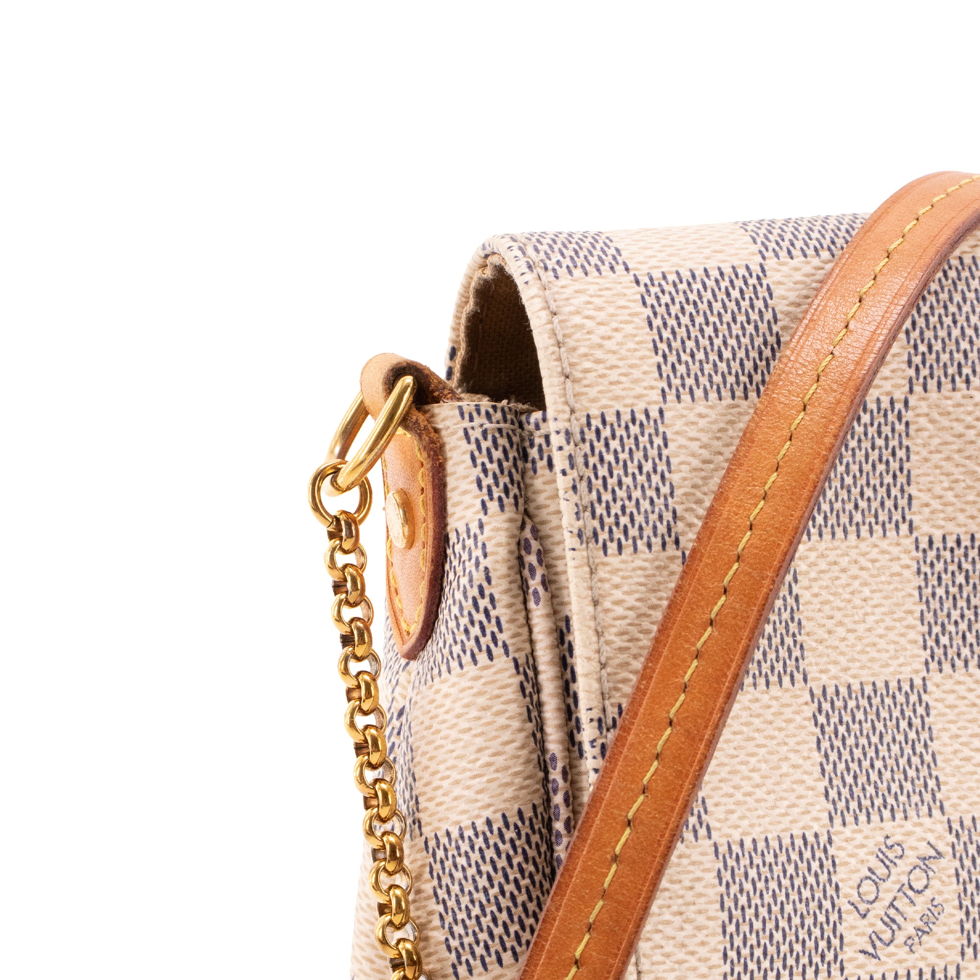 LOUIS VUITTON - Sac à bandoulière Favorite Louis Vuitton en toile enduite damier azur