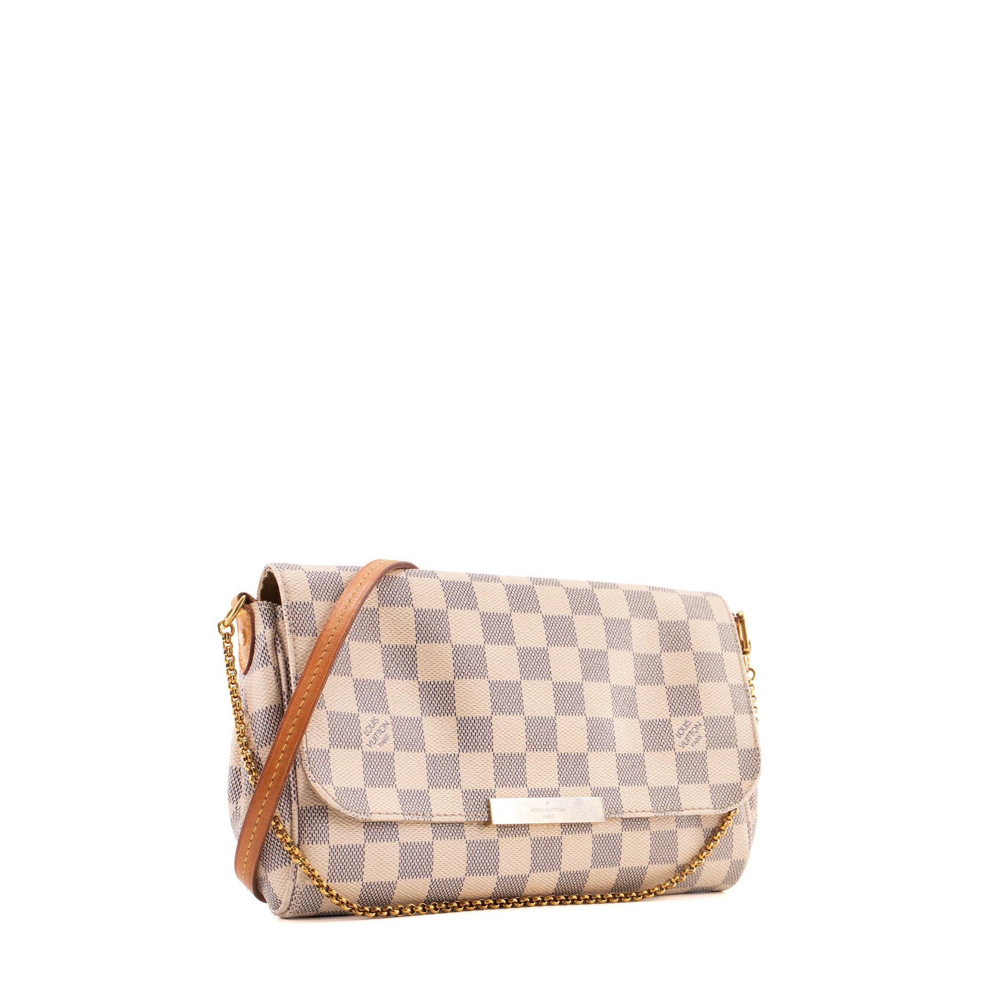 LOUIS VUITTON - Sac à bandoulière Favorite Louis Vuitton en toile enduite damier azur