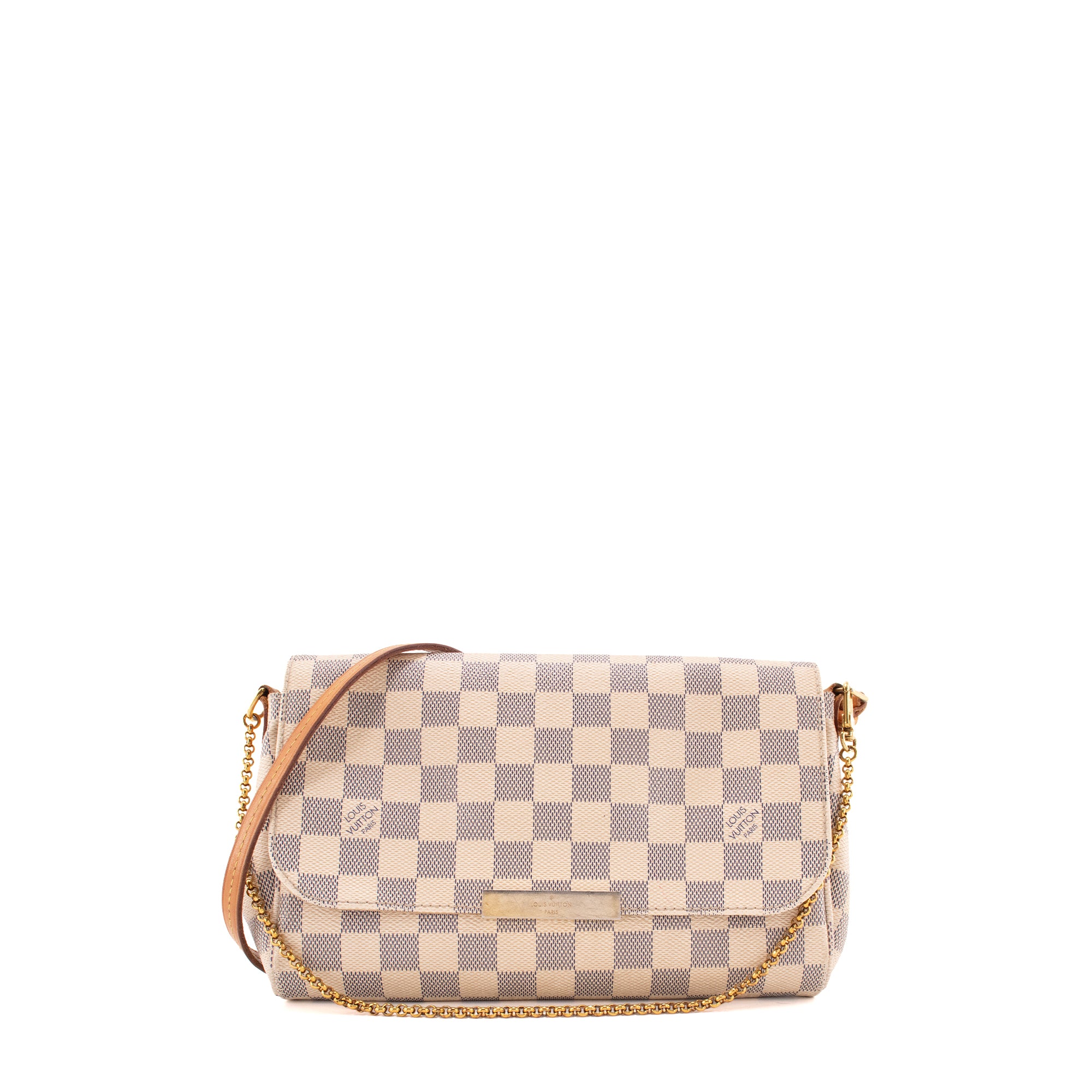 LOUIS VUITTON - Sac à bandoulière Favorite Louis Vuitton en toile enduite damier azur