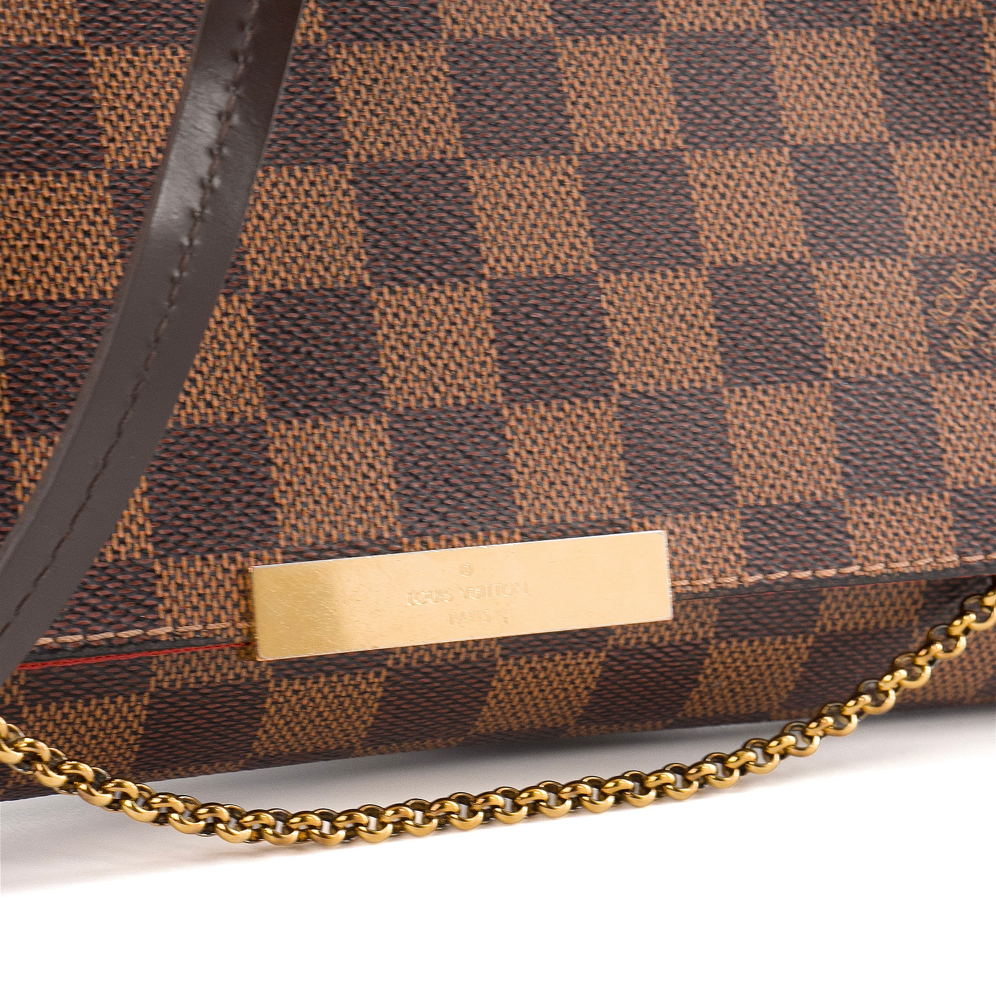 LOUIS VUITTON - Sac à bandoulière Favorite Louis Vuitton en toile enduite damier ébène