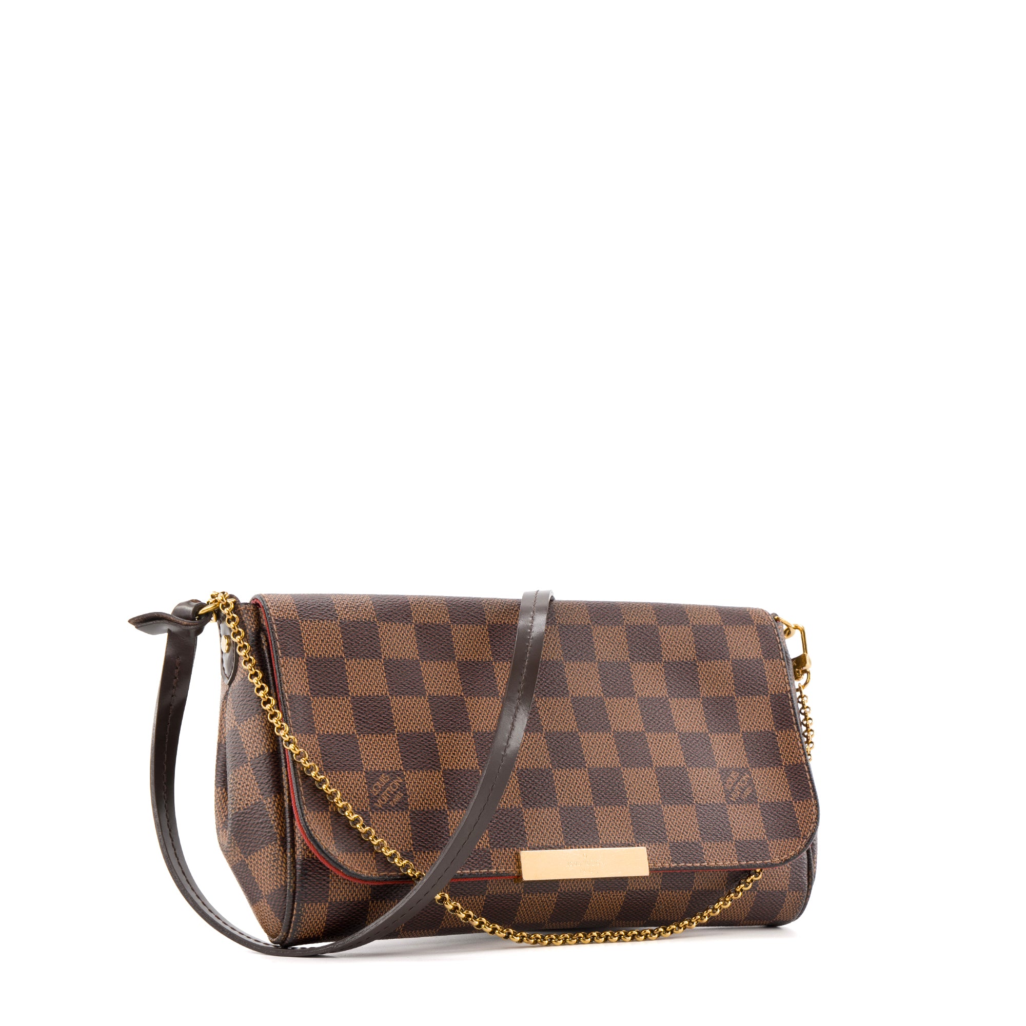LOUIS VUITTON - Sac à bandoulière Favorite Louis Vuitton en toile enduite damier ébène