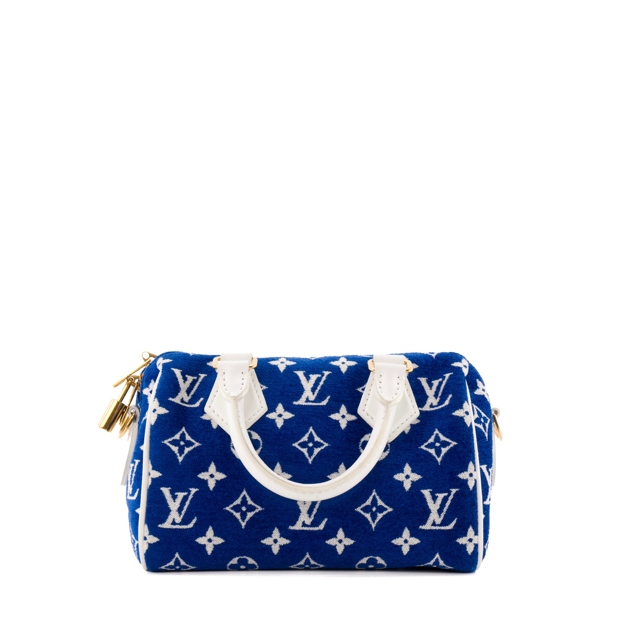 LOUIS VUITTON - Sac à bandoulière Speedy 20 Louis Vuitton en éponge bleue