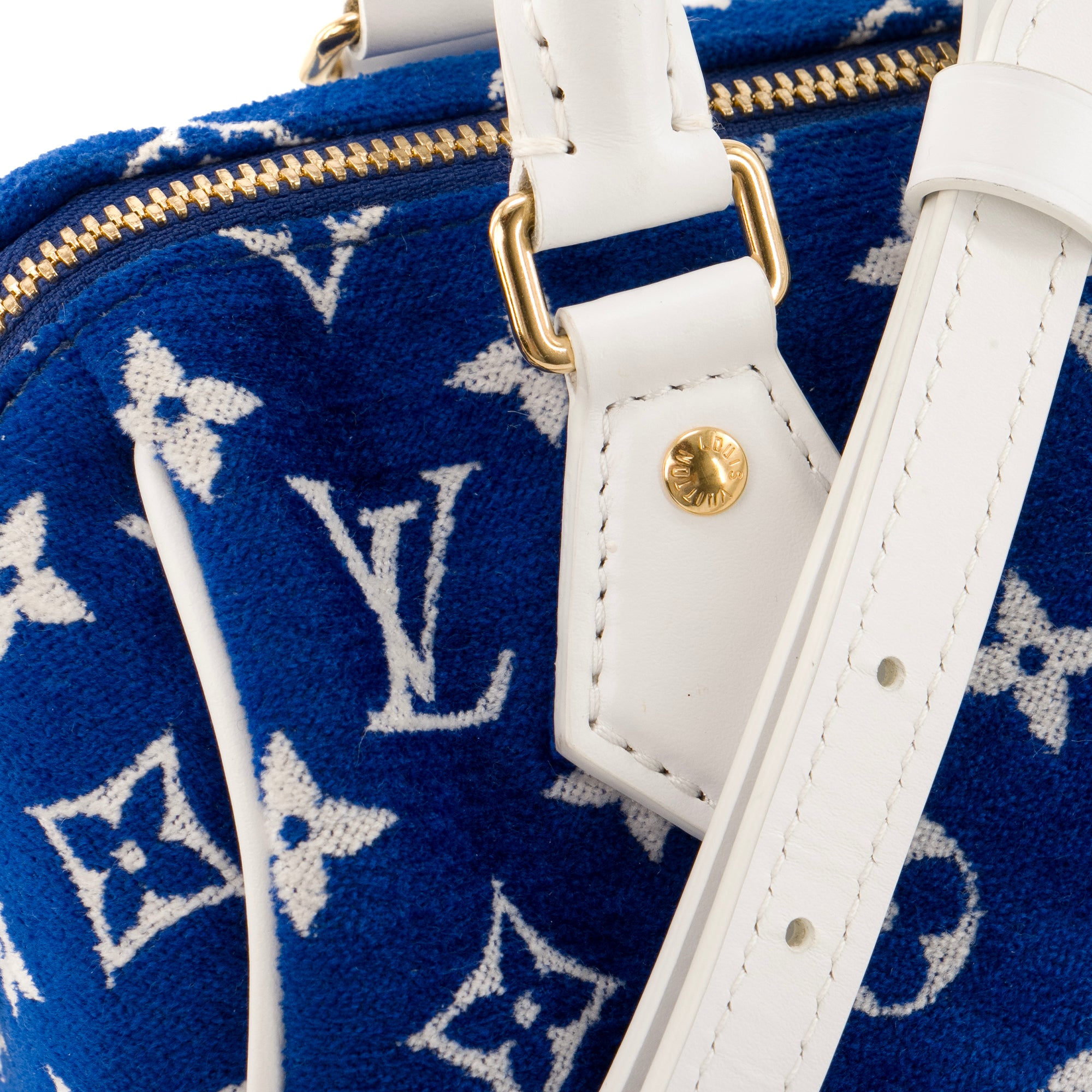 LOUIS VUITTON - Sac à bandoulière Speedy 20 Louis Vuitton en éponge bleue