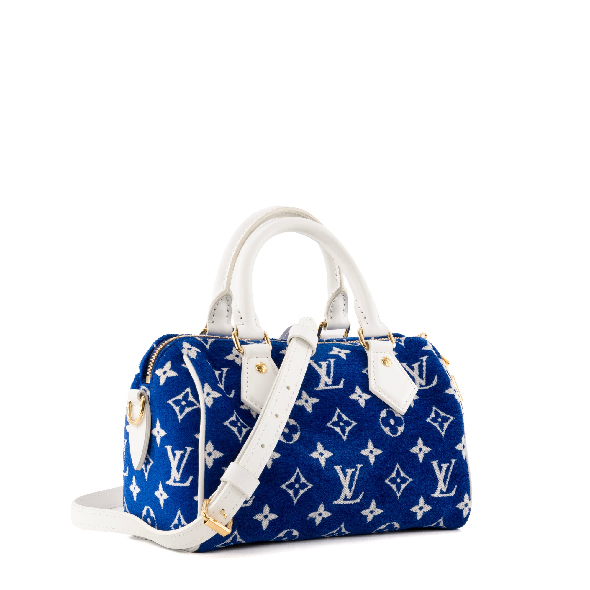 LOUIS VUITTON - Sac à bandoulière Speedy 20 Louis Vuitton en éponge bleue