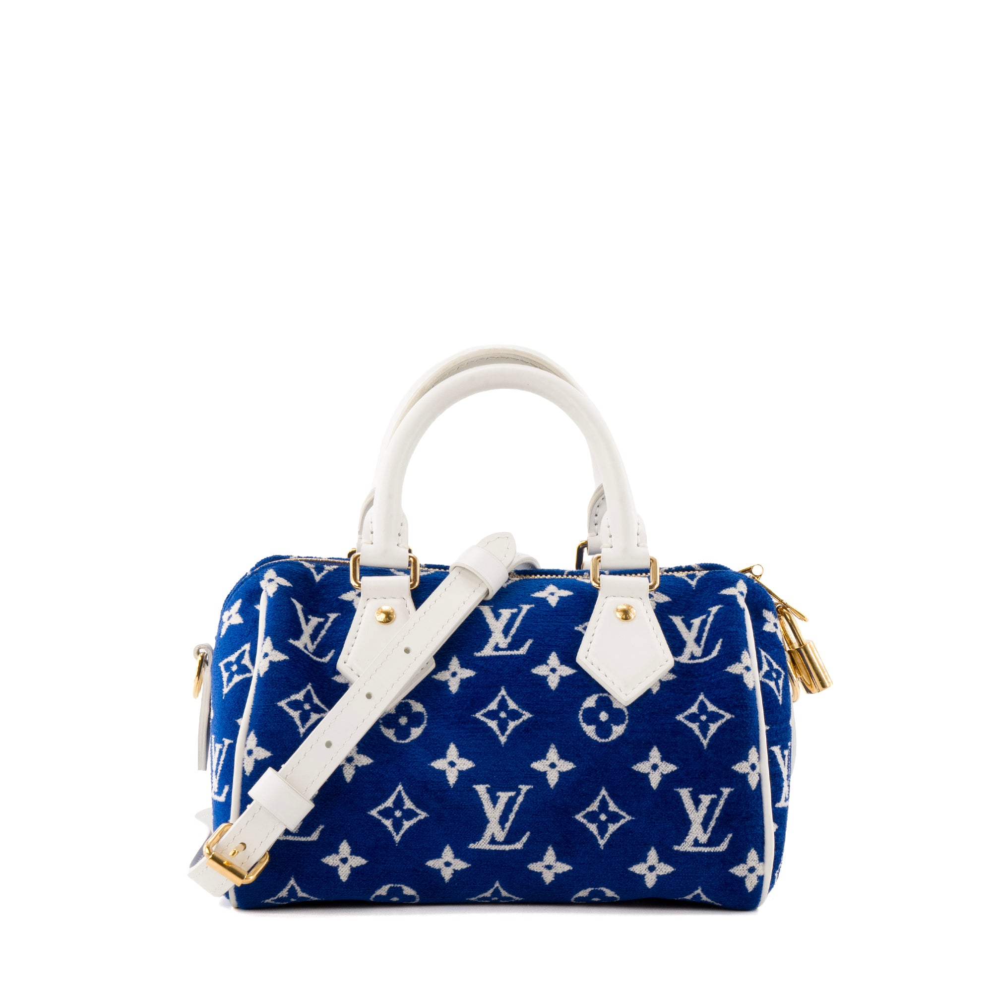 LOUIS VUITTON - Sac à bandoulière Speedy 20 Louis Vuitton en éponge bleue