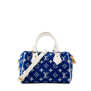 LOUIS VUITTON - Sac à bandoulière Speedy 20 Louis Vuitton en éponge bleue