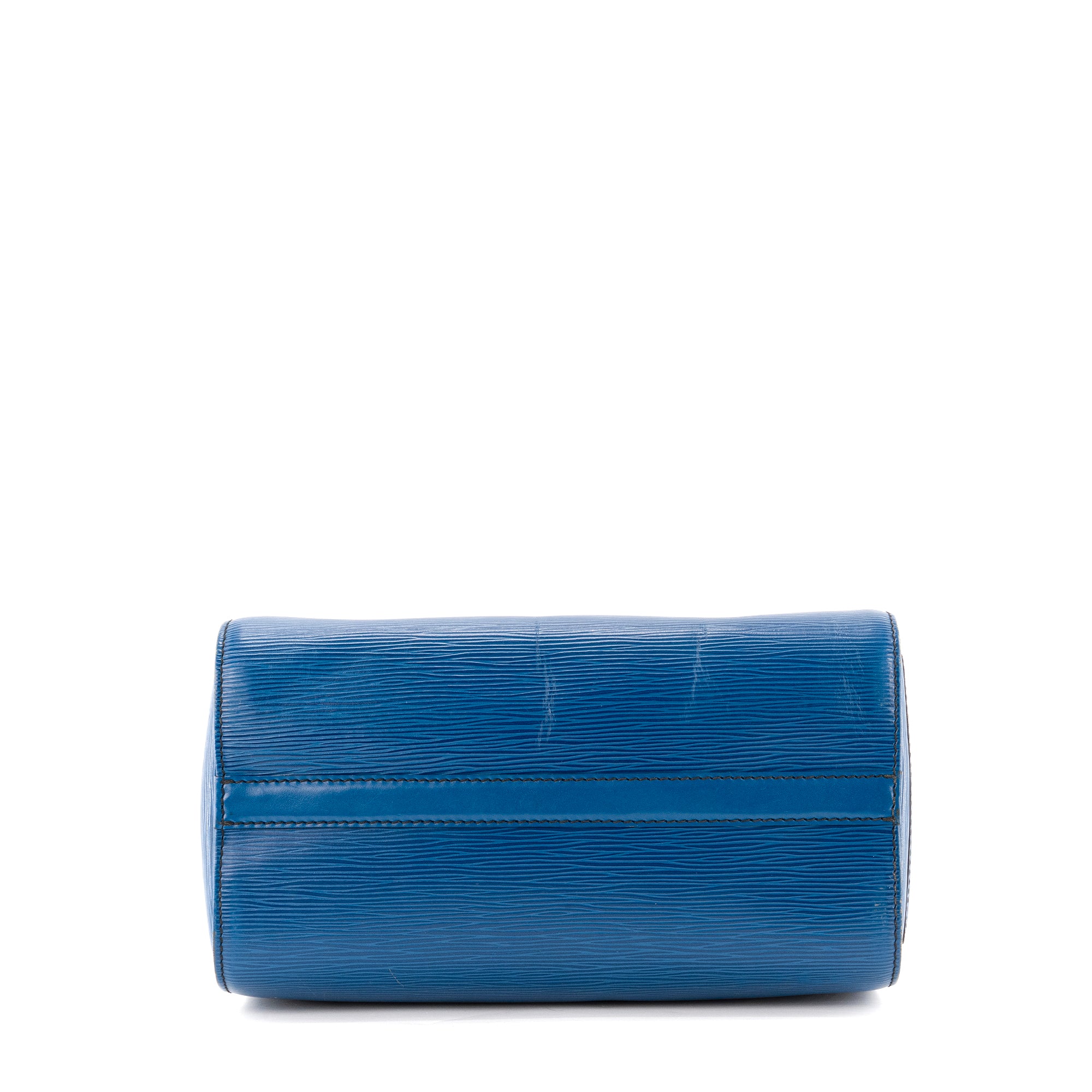 LOUIS VUITTON - Sac à main Speedy 25 Louis Vuitton cuir épi bleu vintage