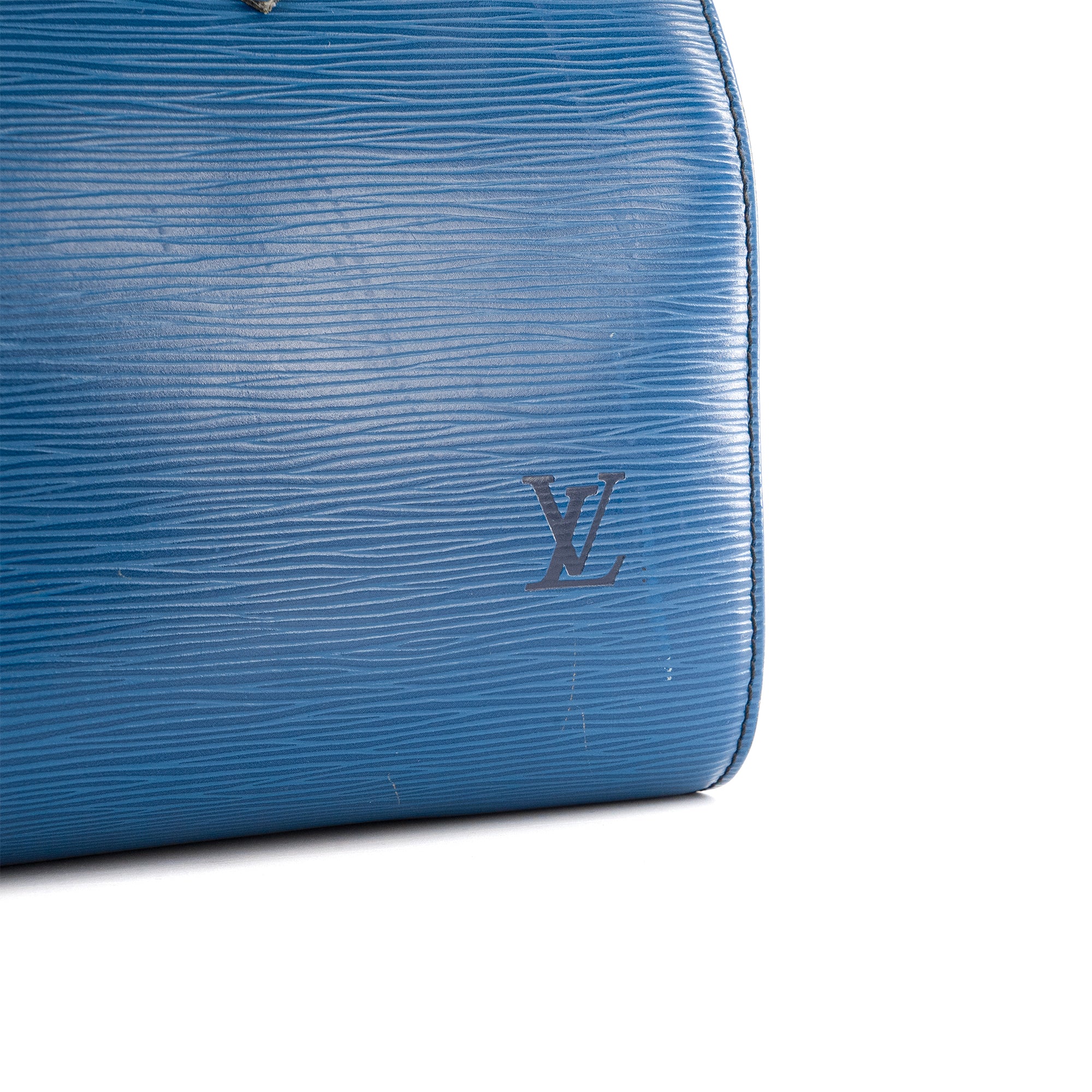 LOUIS VUITTON - Sac à main Speedy 25 Louis Vuitton cuir épi bleu vintage