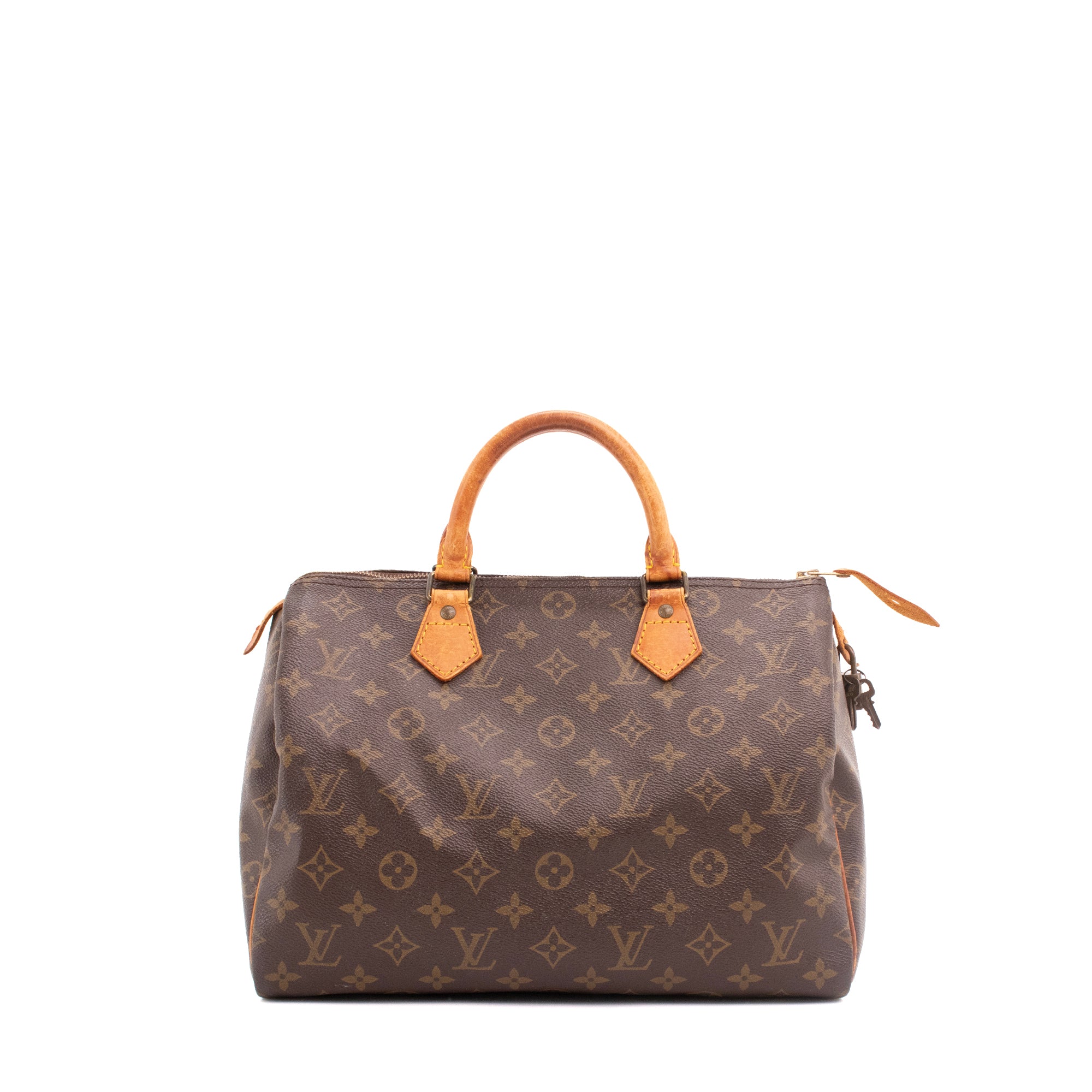 LOUIS VUITTON - Sac à main Speedy 30 Louis Vuitton en toile enduite monogrammée vintage