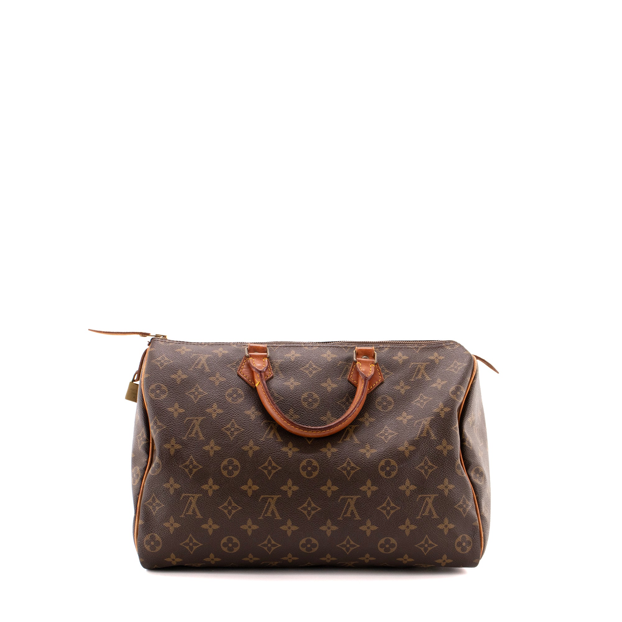 LOUIS VUITTON - Sac à main Speedy 35 Louis Vuitton en toile enduite monogrammée vintage