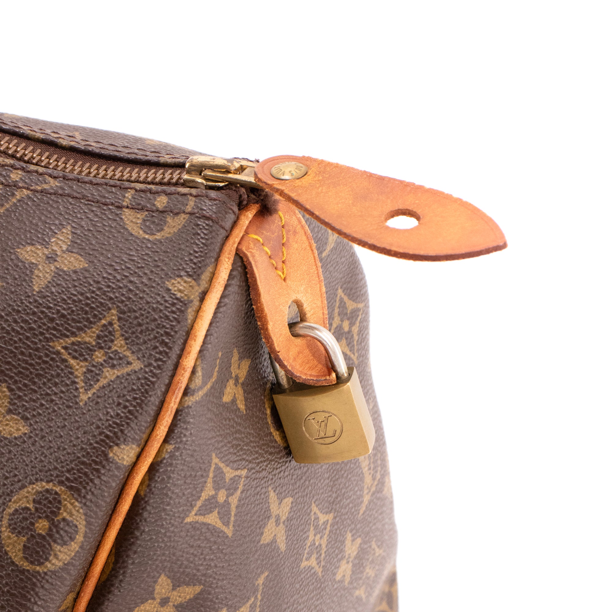 LOUIS VUITTON - Sac à main Speedy 35 Louis Vuitton en toile enduite monogrammée vintage
