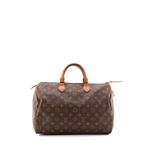 LOUIS VUITTON - Sac à main Speedy 35 Louis Vuitton en toile enduite monogrammée vintage