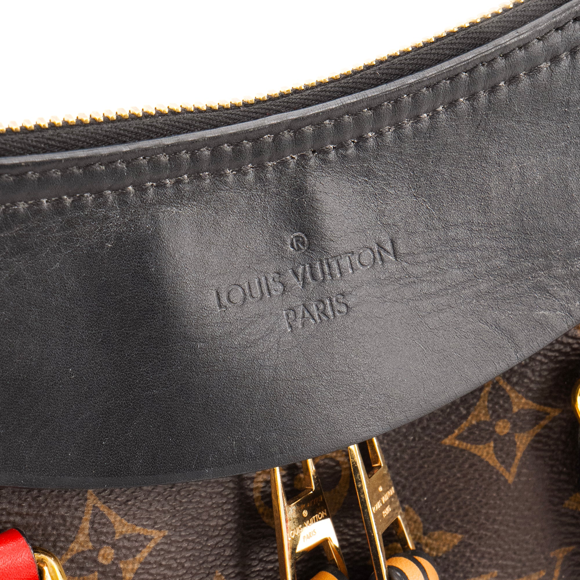 LOUIS VUITTON - Sac à main Tuileries Louis Vuitton en toile enduite monogrammée et cuir noir