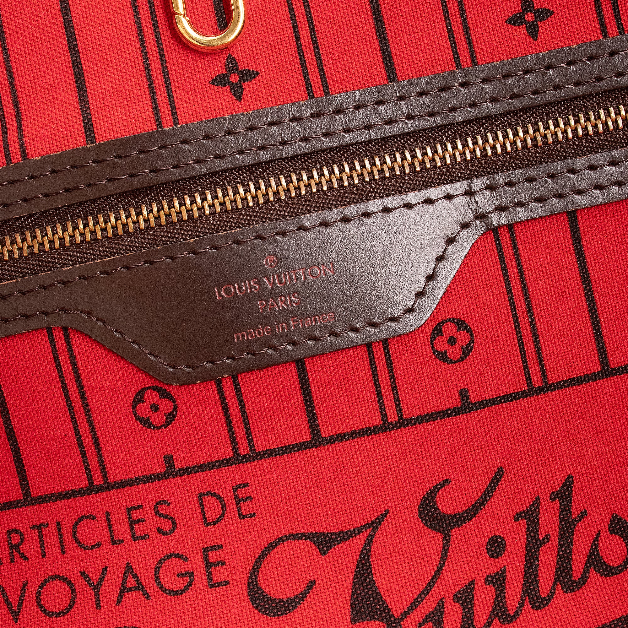 LOUIS VUITTON - Sac cabas Neverfull MM Louis Vuitton en toile enduite damier ébène