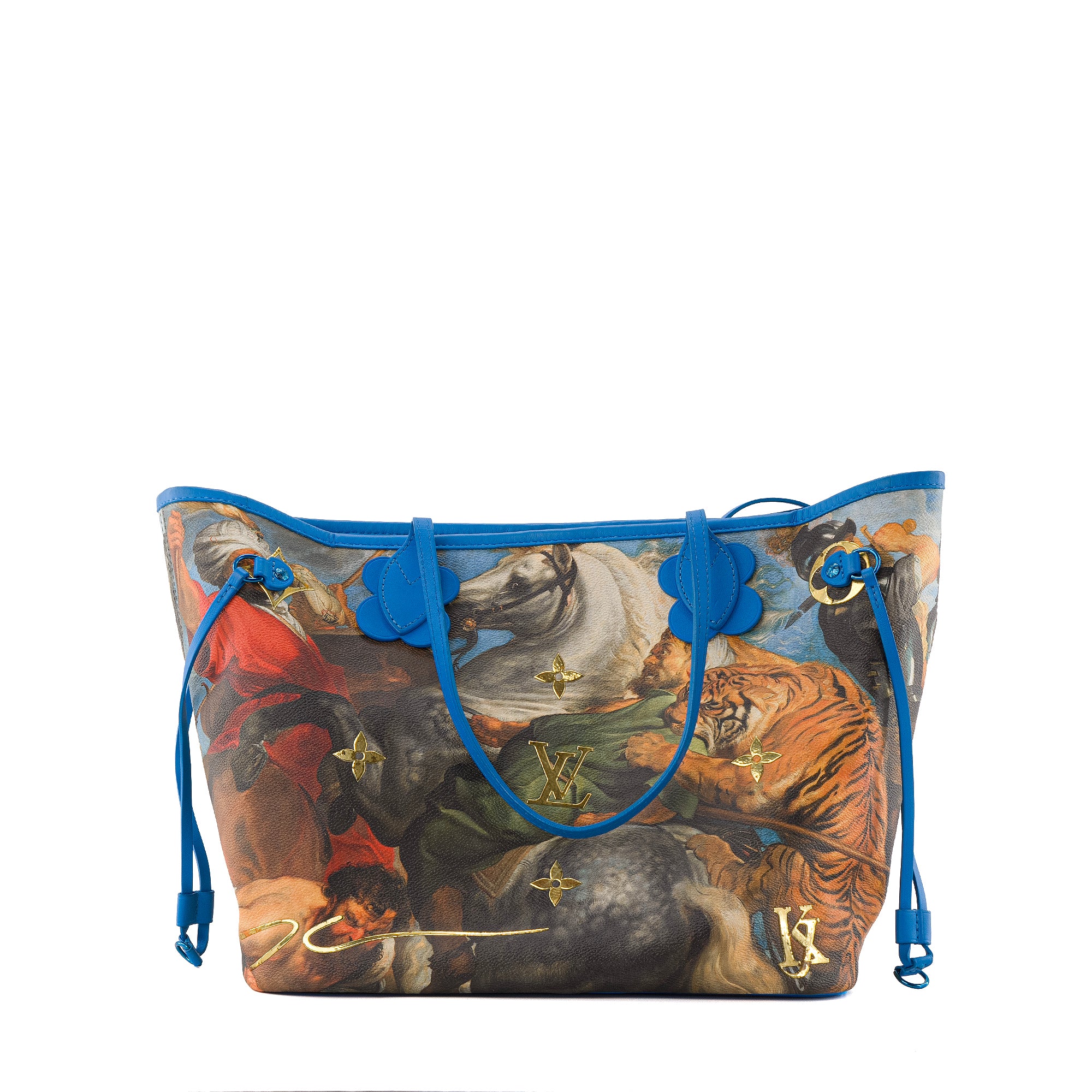 LOUIS VUITTON - Sac cabas Neverfull MM Louis Vuitton x Jeff Koons en toile enduite édition limitée Rubens