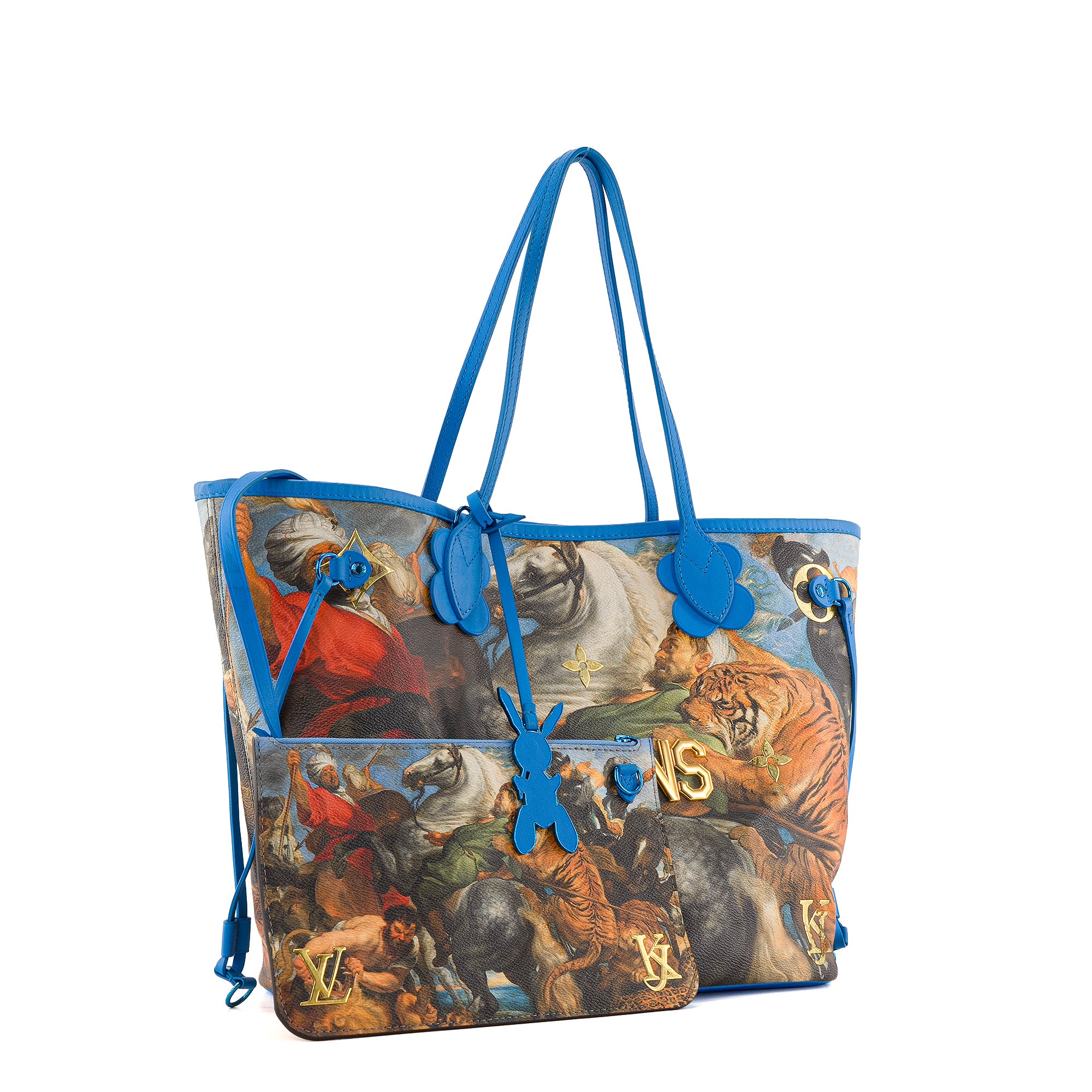 LOUIS VUITTON - Sac cabas Neverfull MM Louis Vuitton x Jeff Koons en toile enduite édition limitée Rubens