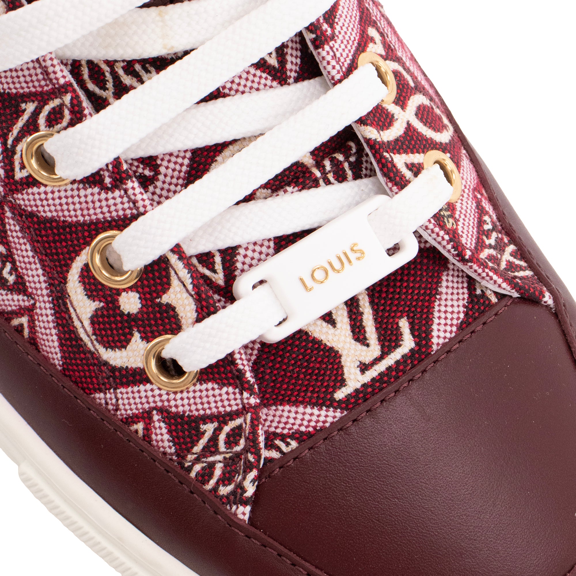 LOUIS VUITTON - Sneakers Stellar Louis Vuitton en toile et cuir bordeaux (T39)