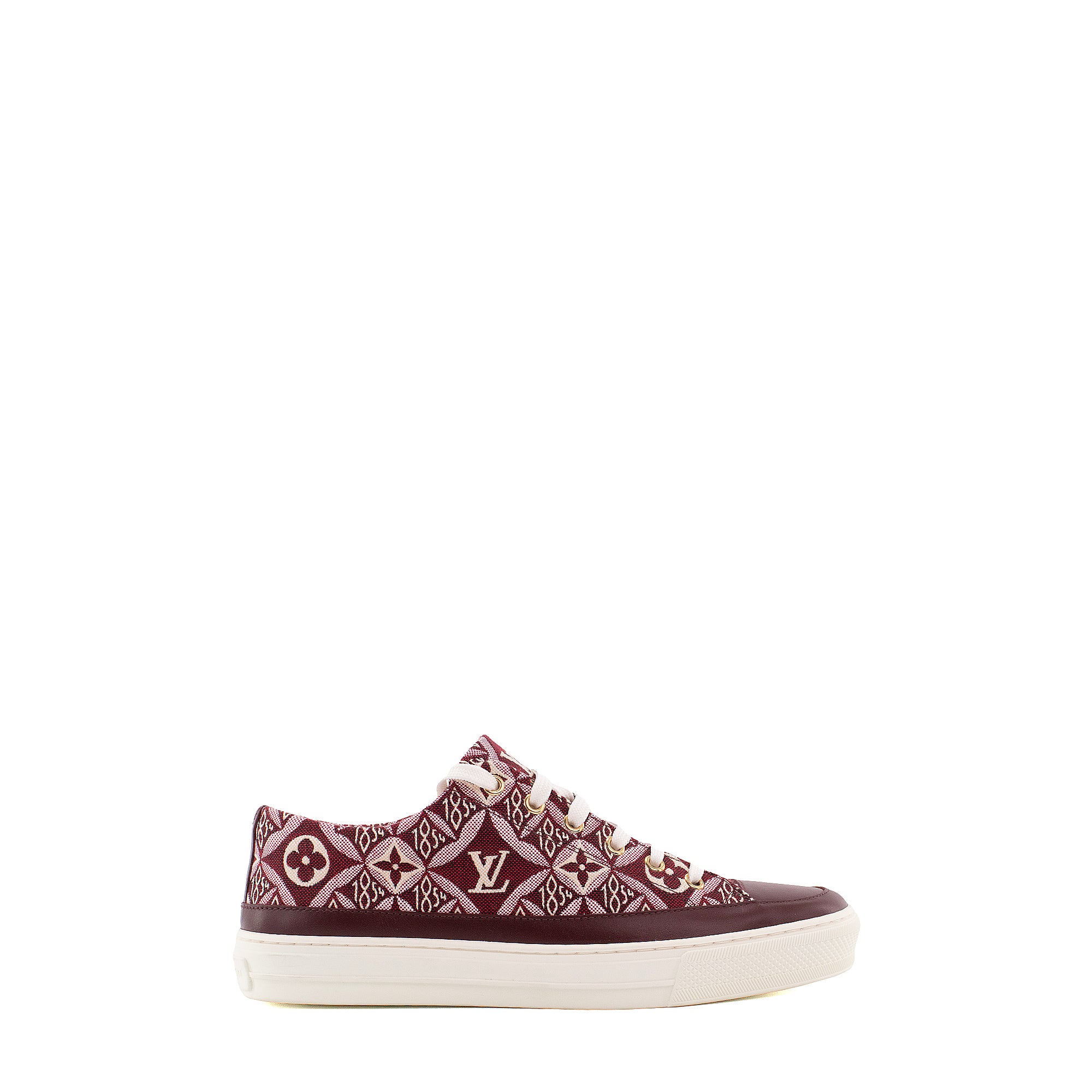 LOUIS VUITTON - Sneakers Stellar Louis Vuitton en toile et cuir bordeaux (T39)