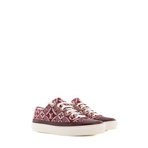 LOUIS VUITTON - Sneakers Stellar Louis Vuitton en toile et cuir bordeaux (T39)