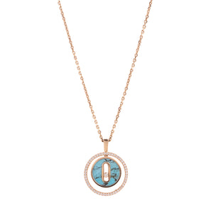 MESSIKA - Collier Lucky Move PM Messika en or rose et pierre turquoise