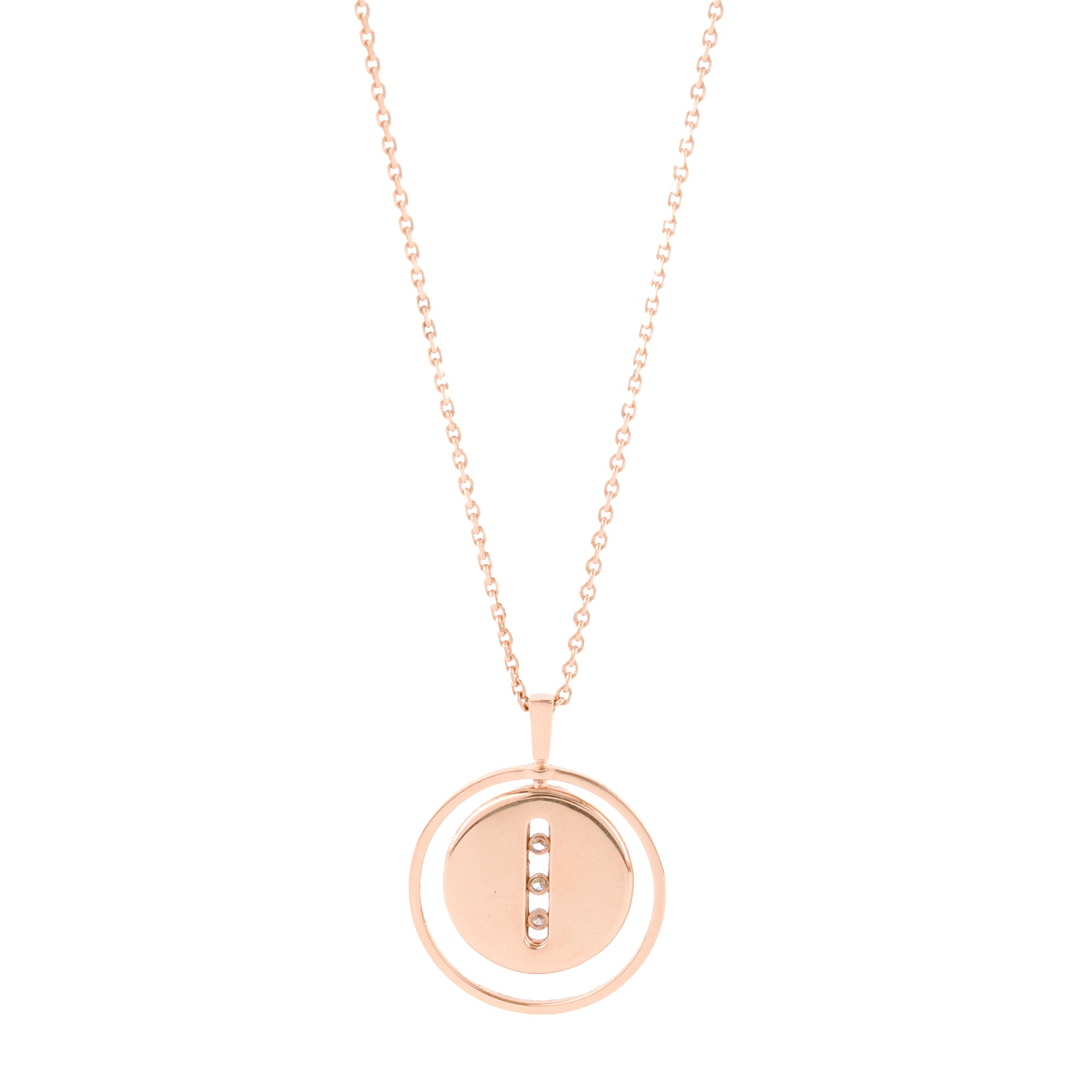 MESSIKA - Pendentif Lucky Move MM Messika en or rose et nacre blanche
