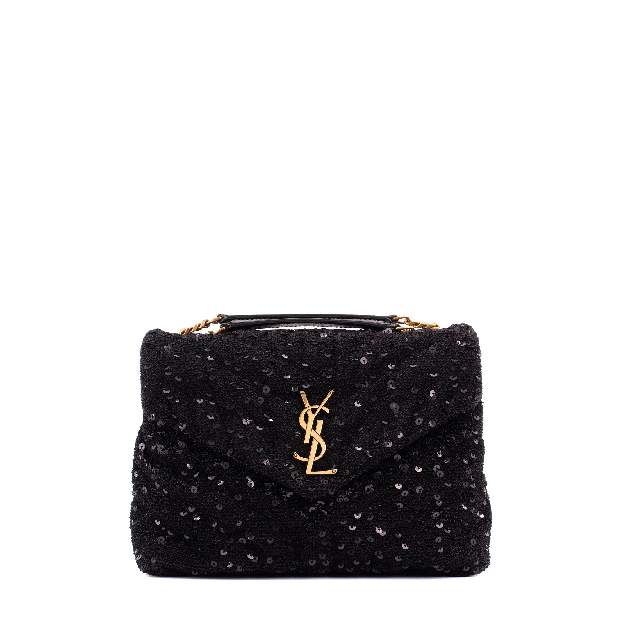 SAINT LAURENT - Sac à bandoulière Loulou Small Saint Laurent orné de sequins