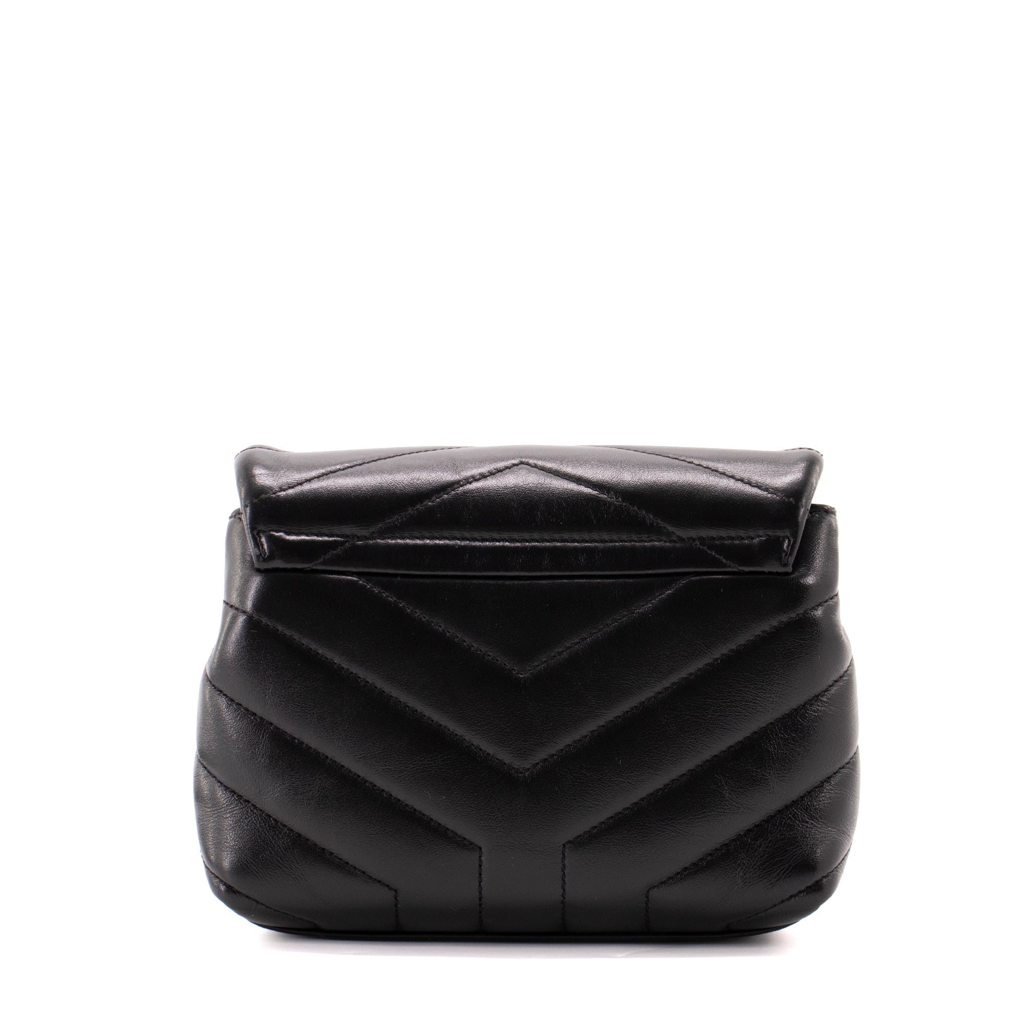 SAINT LAURENT - Sac à bandoulière Loulou Toy Saint Laurent en cuir lisse noir