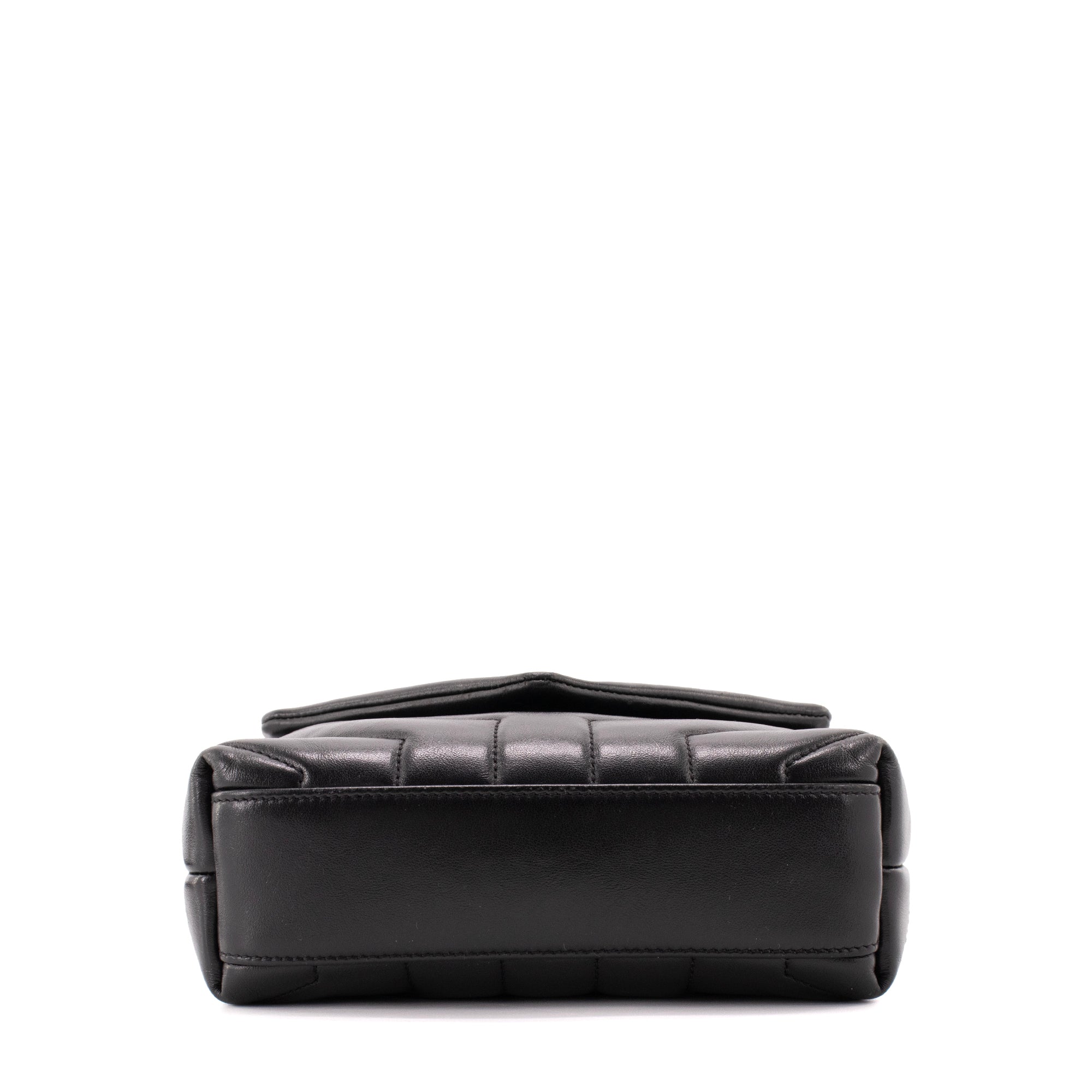 SAINT LAURENT - Sac à bandoulière Loulou Toy Saint Laurent en cuir lisse noir