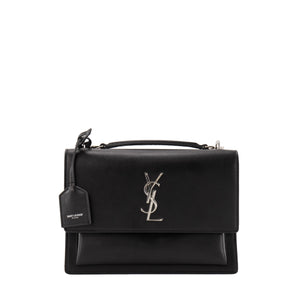 SAINT LAURENT - Sac à bandoulière Sunset medium Saint Laurent en cuir noir