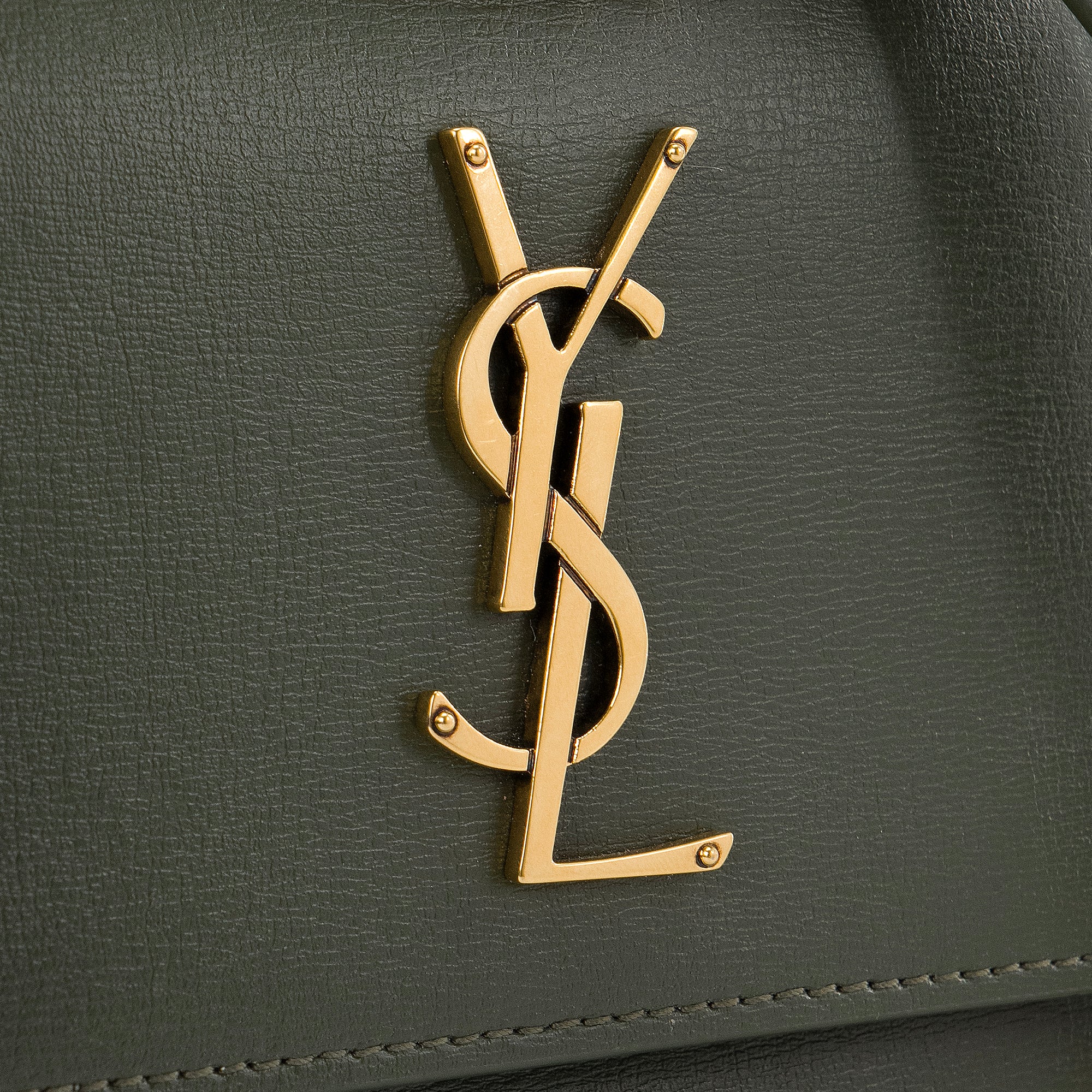 SAINT LAURENT - Sac à bandoulière Sunset medium Saint Laurent en cuir kaki