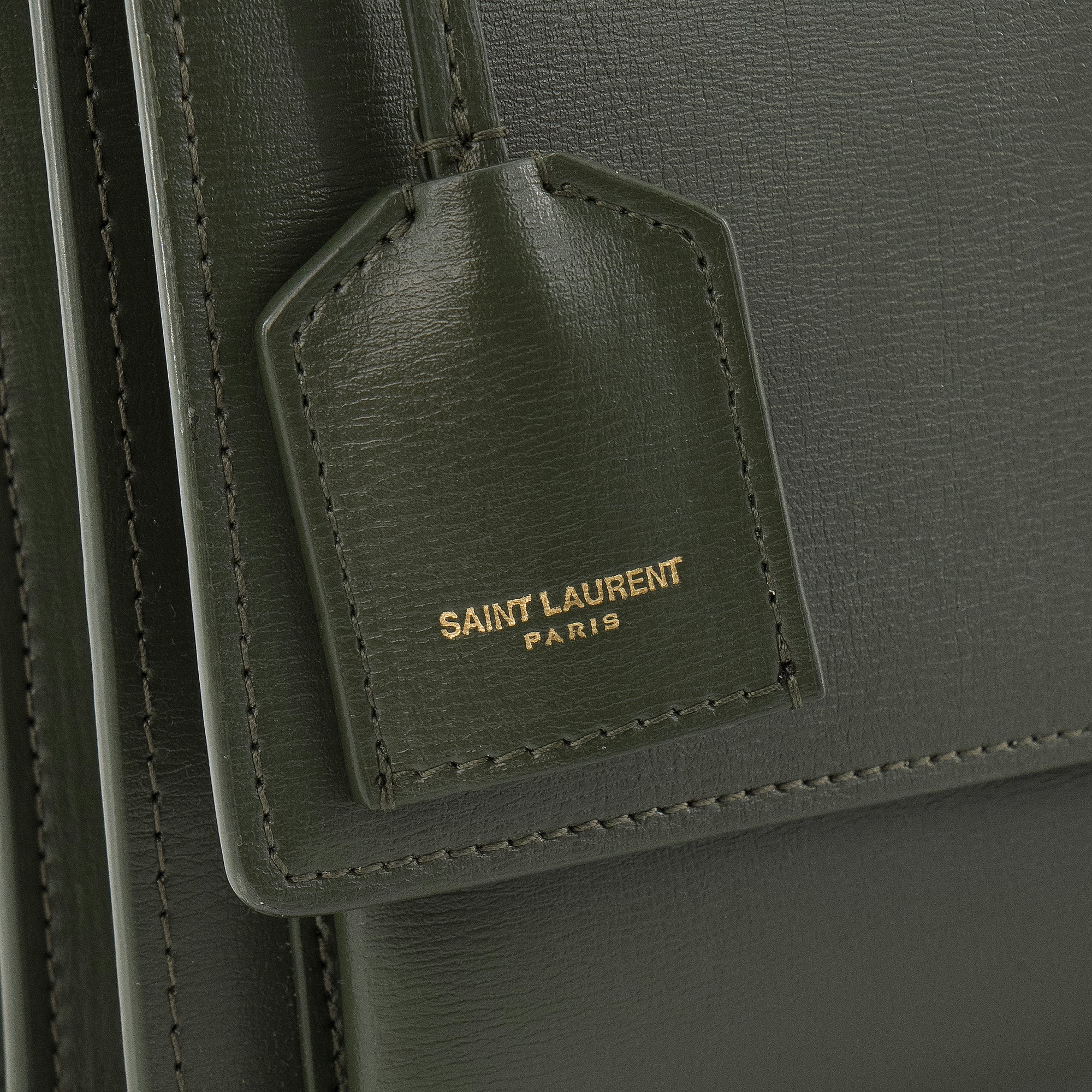 SAINT LAURENT - Sac à bandoulière Sunset medium Saint Laurent en cuir kaki