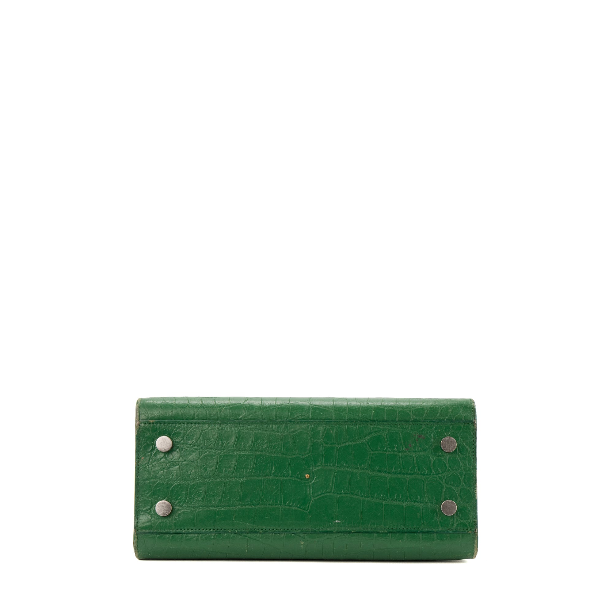 SAINT LAURENT - Sac de Jour baby Saint Laurent en cuir embossé croco vert