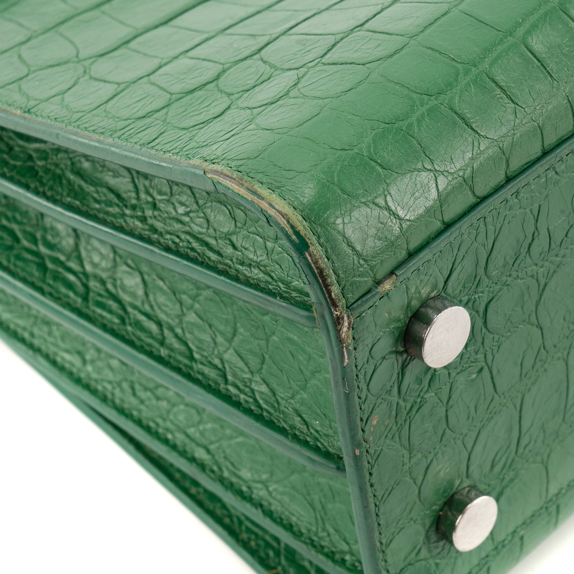 SAINT LAURENT - Sac de Jour baby Saint Laurent en cuir embossé croco vert