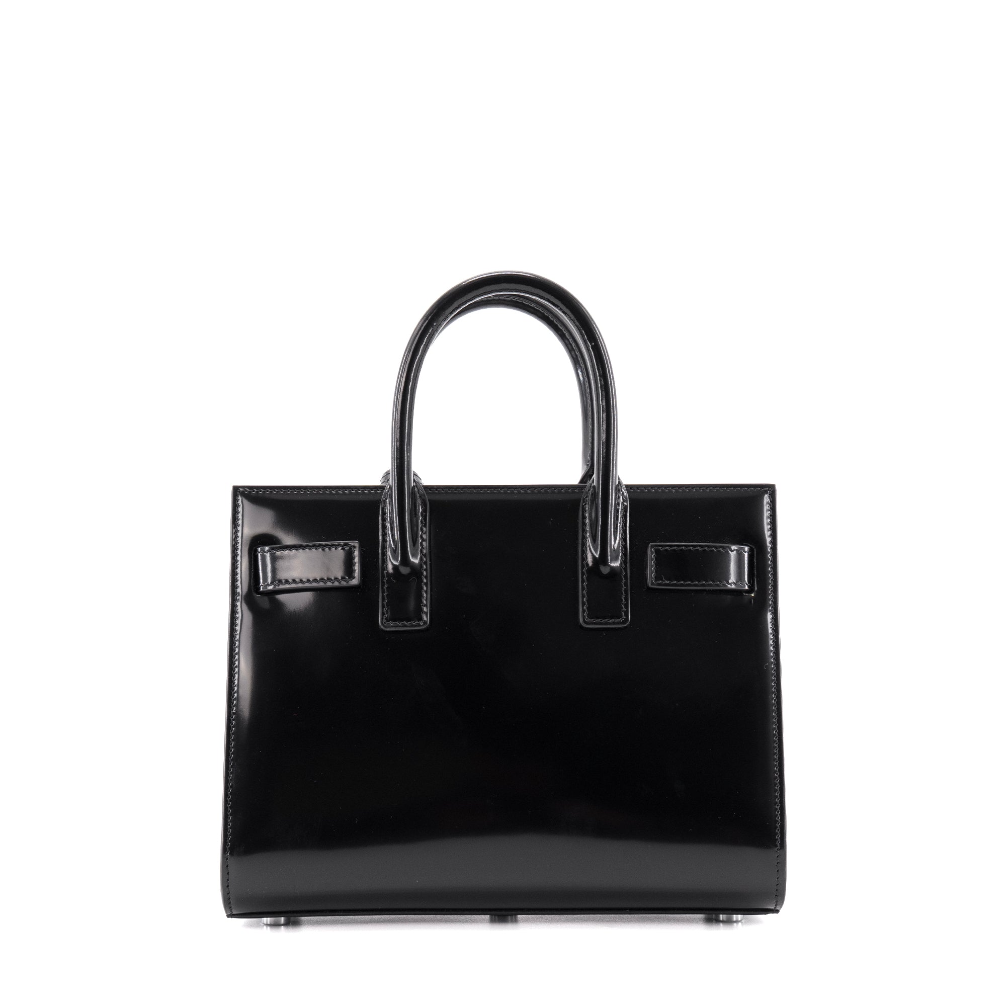 SAINT LAURENT - Sac de Jour nano Saint Laurent en cuir glacé noir