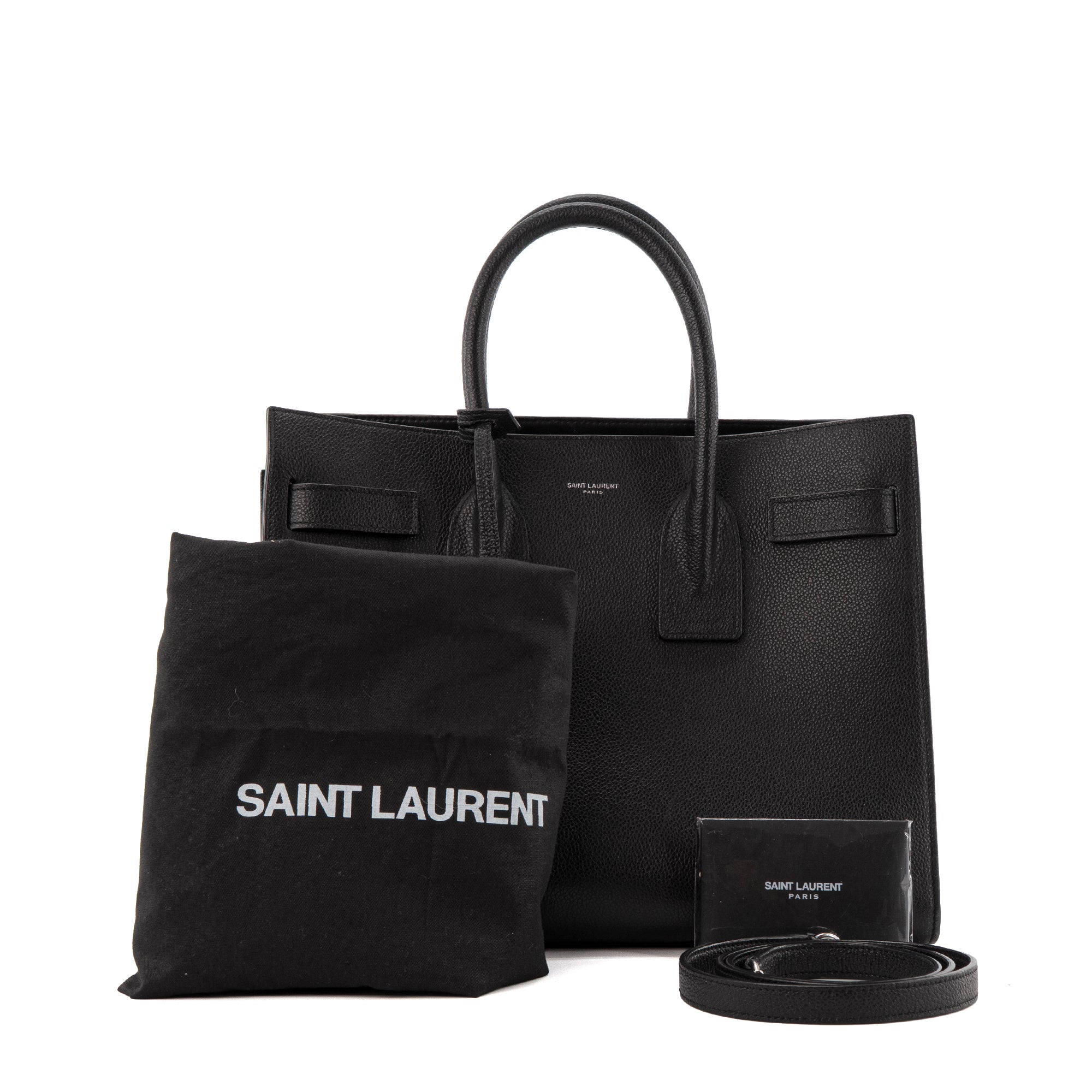 SAINT LAURENT - Sac de Jour Small Saint Laurent en cuir grainé noir
