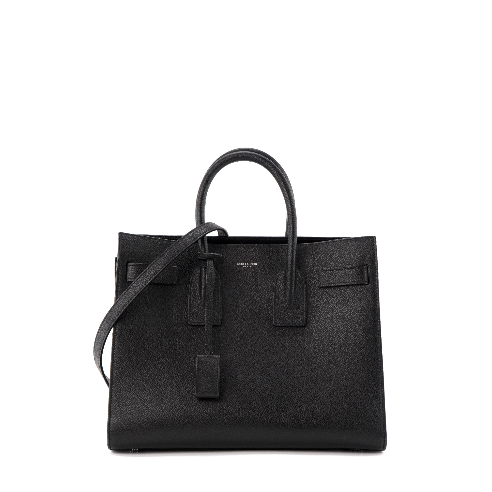 SAINT LAURENT - Sac de Jour Small Saint Laurent en cuir grainé noir