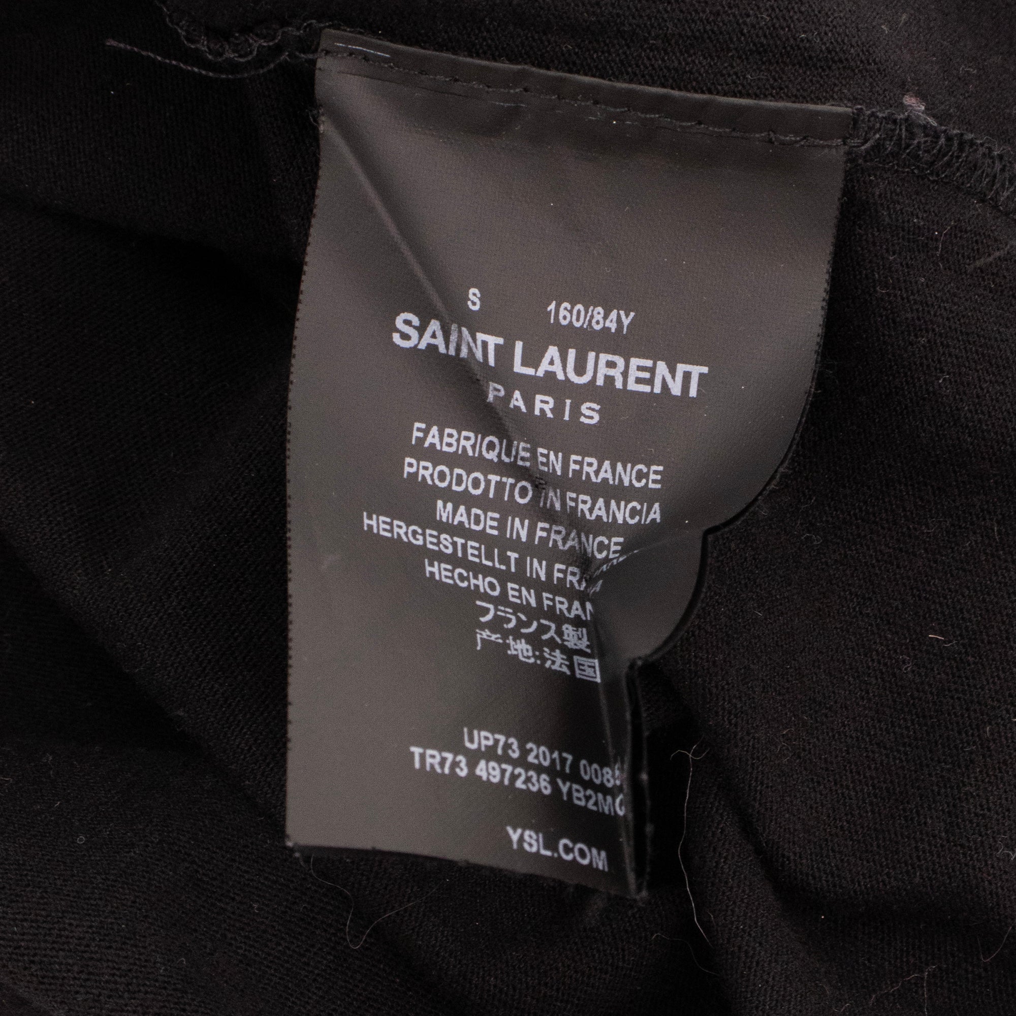 SAINT LAURENT - Love Saint Laurent black cotton T-shirt (S)