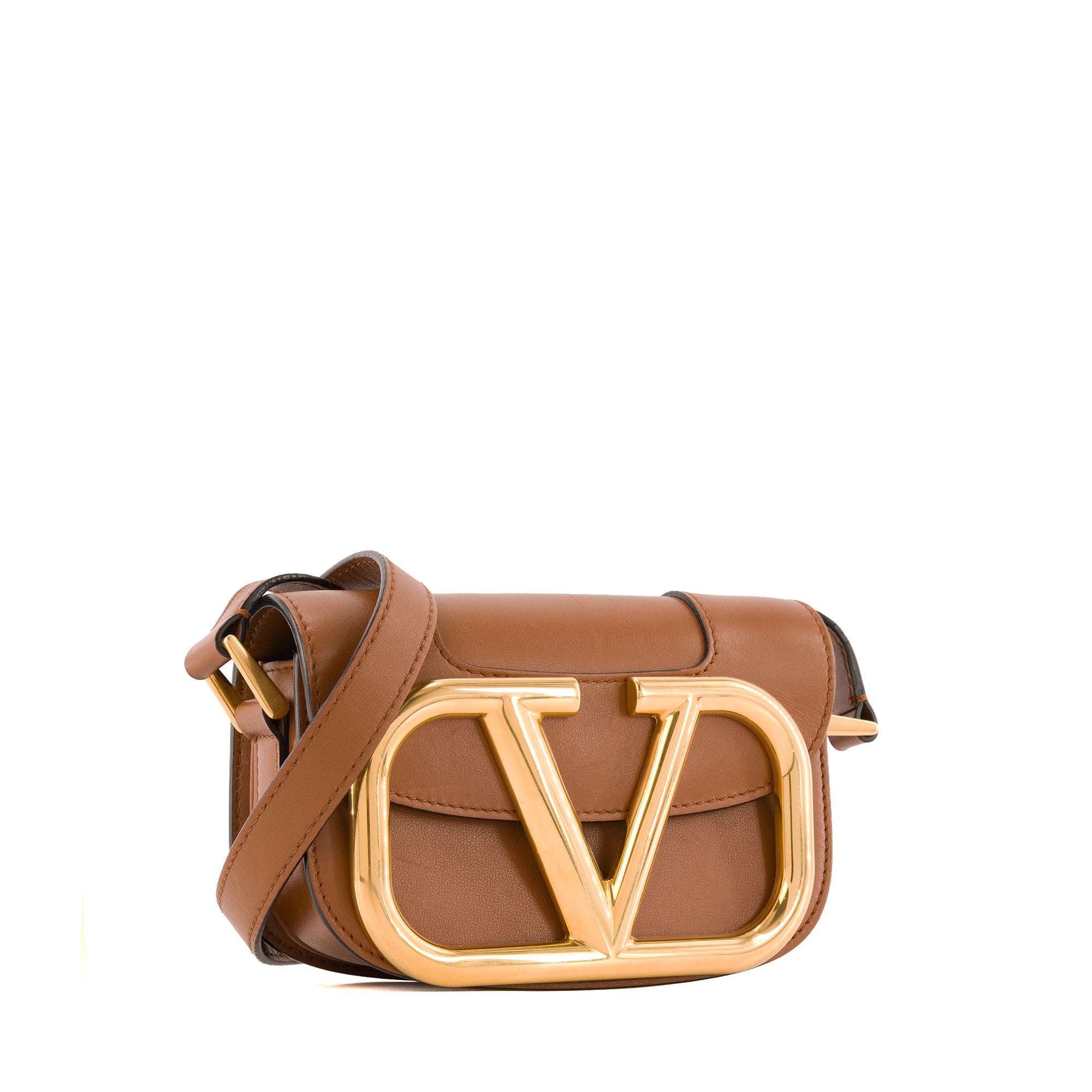 VALENTINO - Sac à bandoulière Supervee Valentino en cuir marron