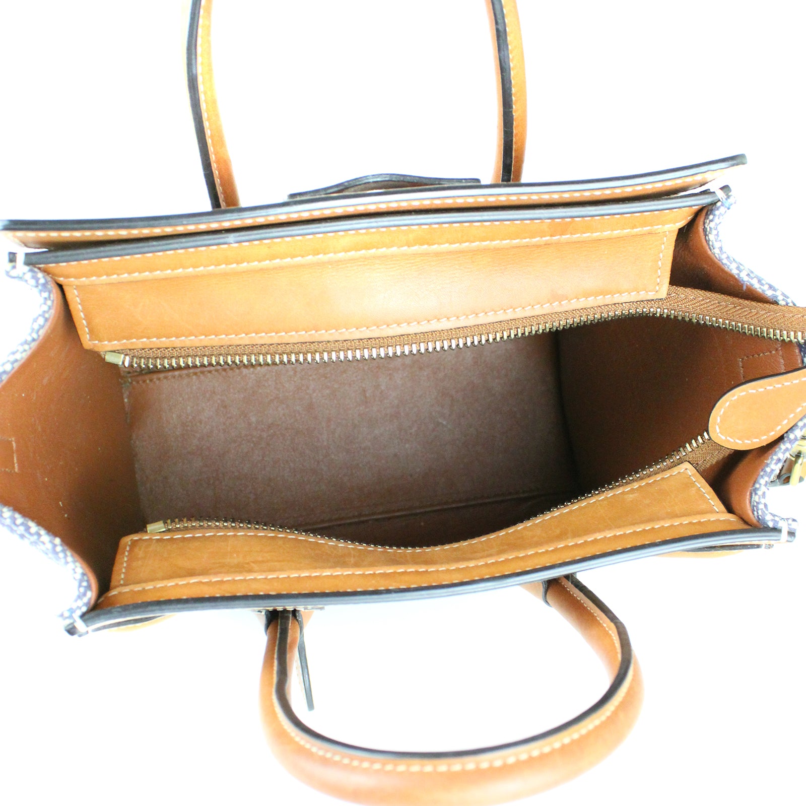 CELINE - Luggage nano bag in canvas and leather