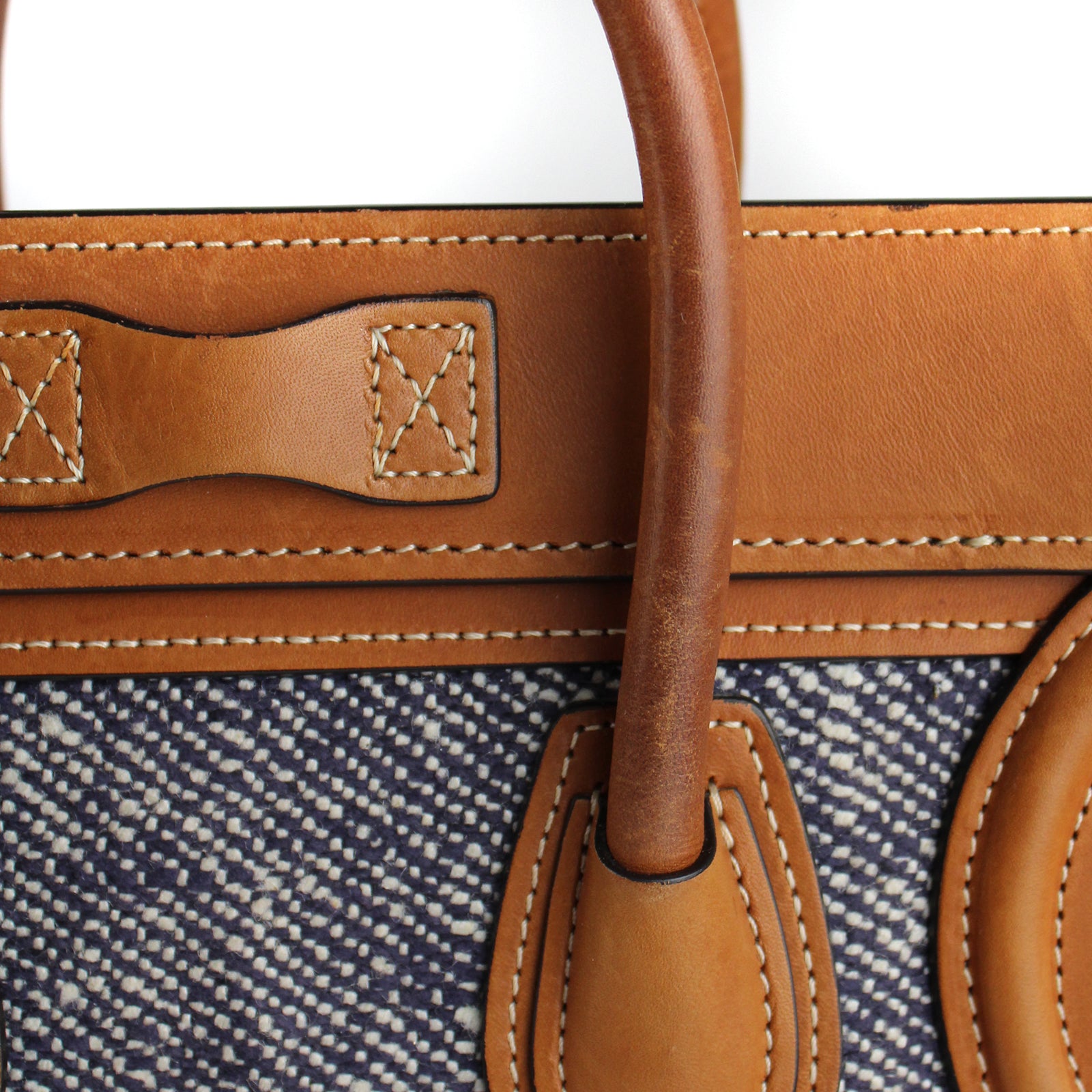 CELINE - Luggage nano bag in canvas and leather